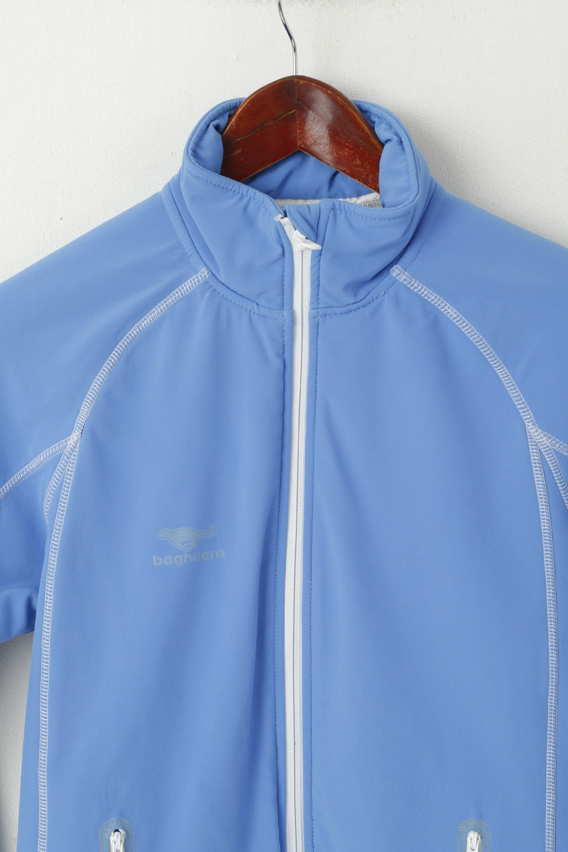 Bagheera Women XS Jacket Blue Sportswear Fleece Lined Zip Up Warm Top Retro Top - Image 2