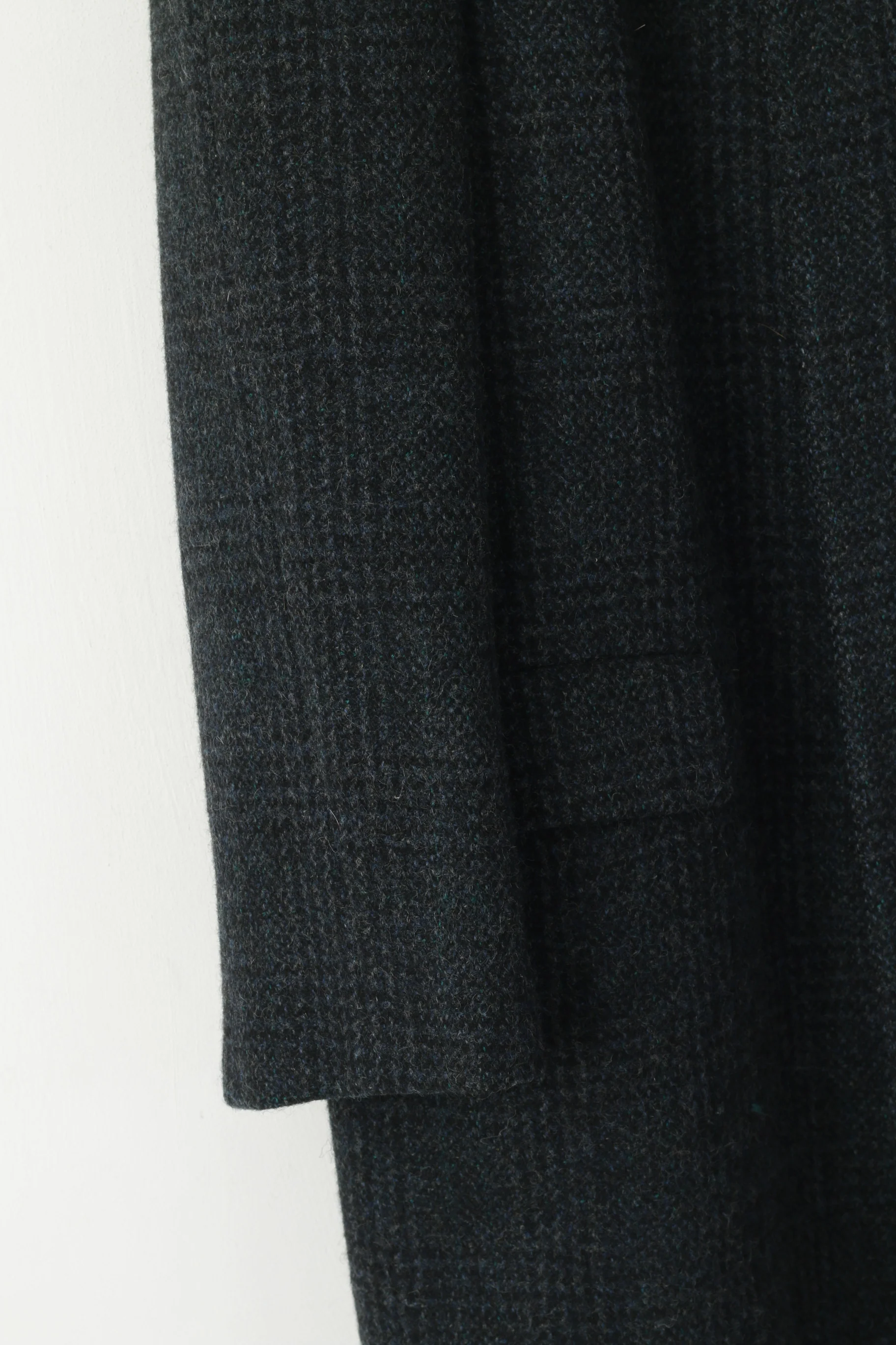Joba International Men 48 M Coat Navy Check 70s Wool Vintage Single Breasted Classic Top - Image 3