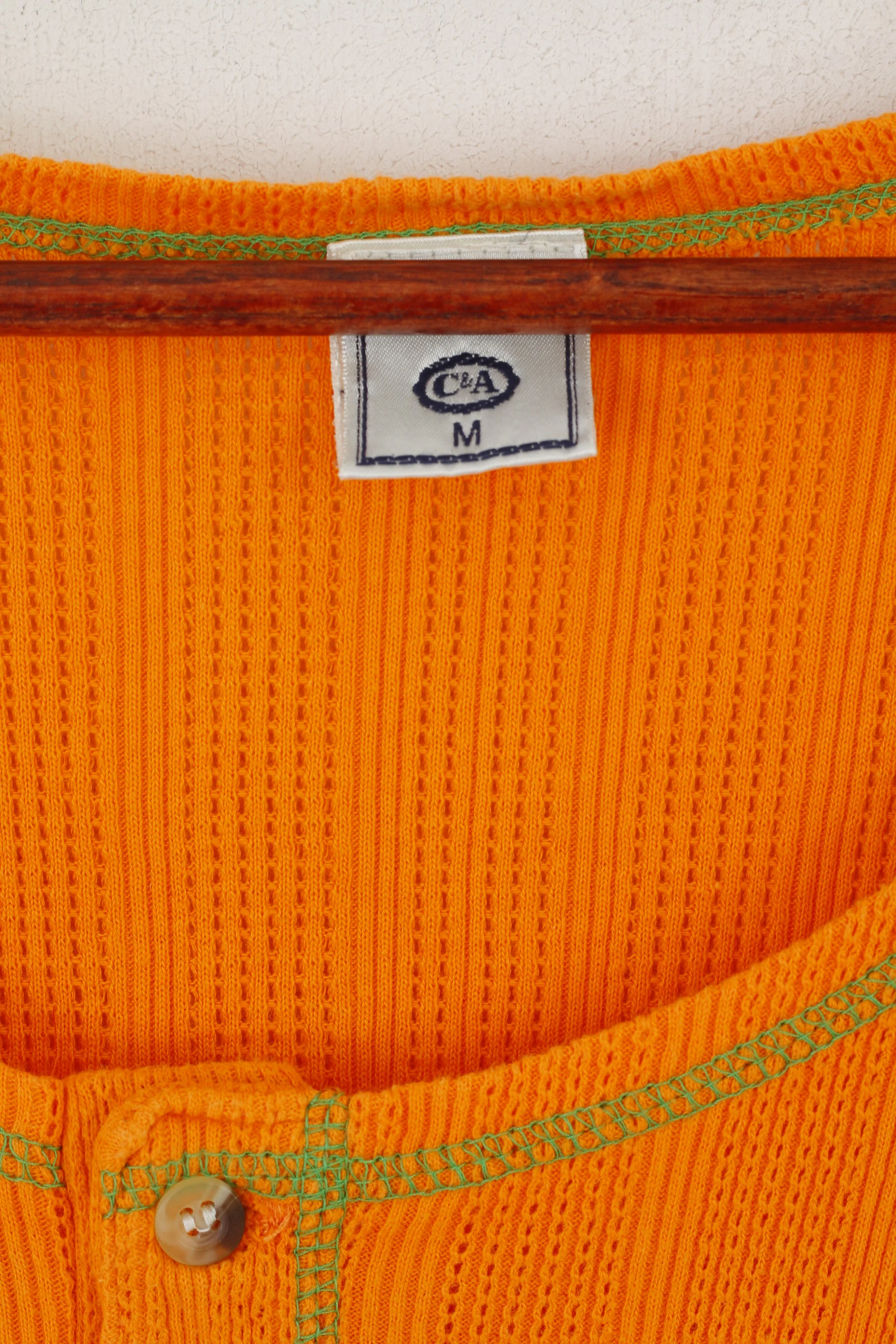 C&A Men M Shirt Orange Vintage Cotton Sport United Basic 90s Tank Top - Image 3