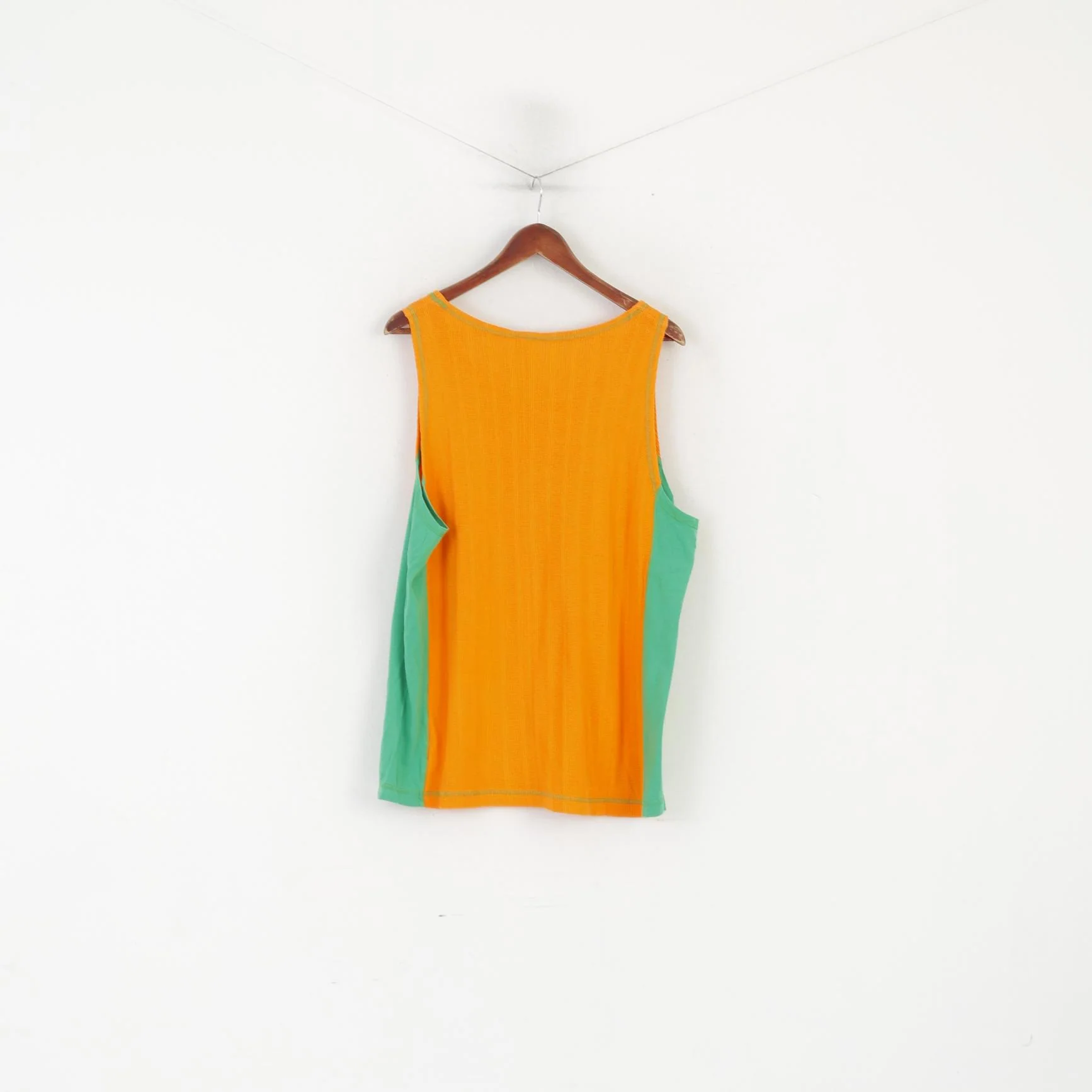 C&A Men M Shirt Orange Vintage Cotton Sport United Basic 90s Tank Top - Image 5