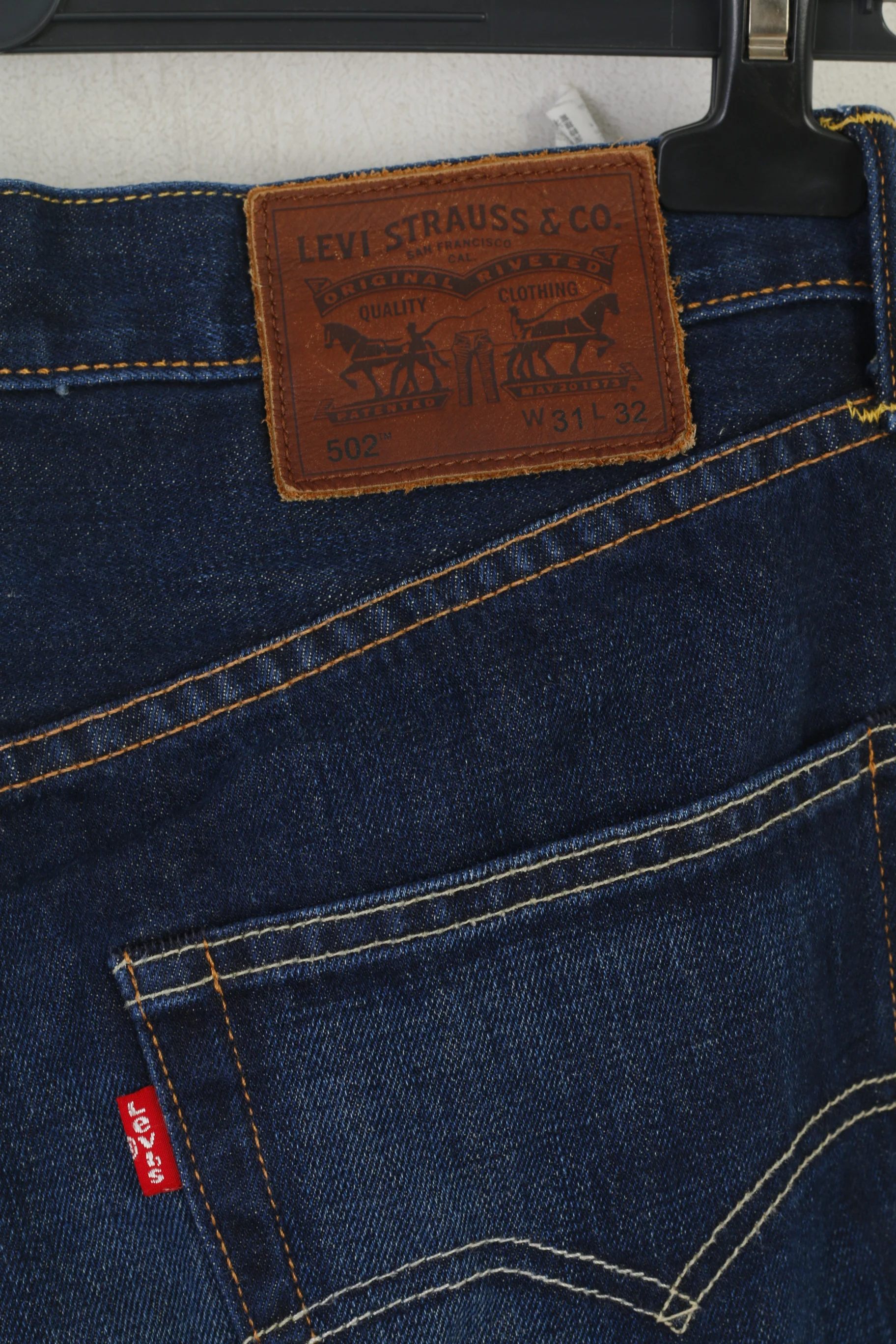 Levi's Men 31 Jeans Trousers Navy Denim 502 Vintage Straight Classic Japan Pants - Image 6