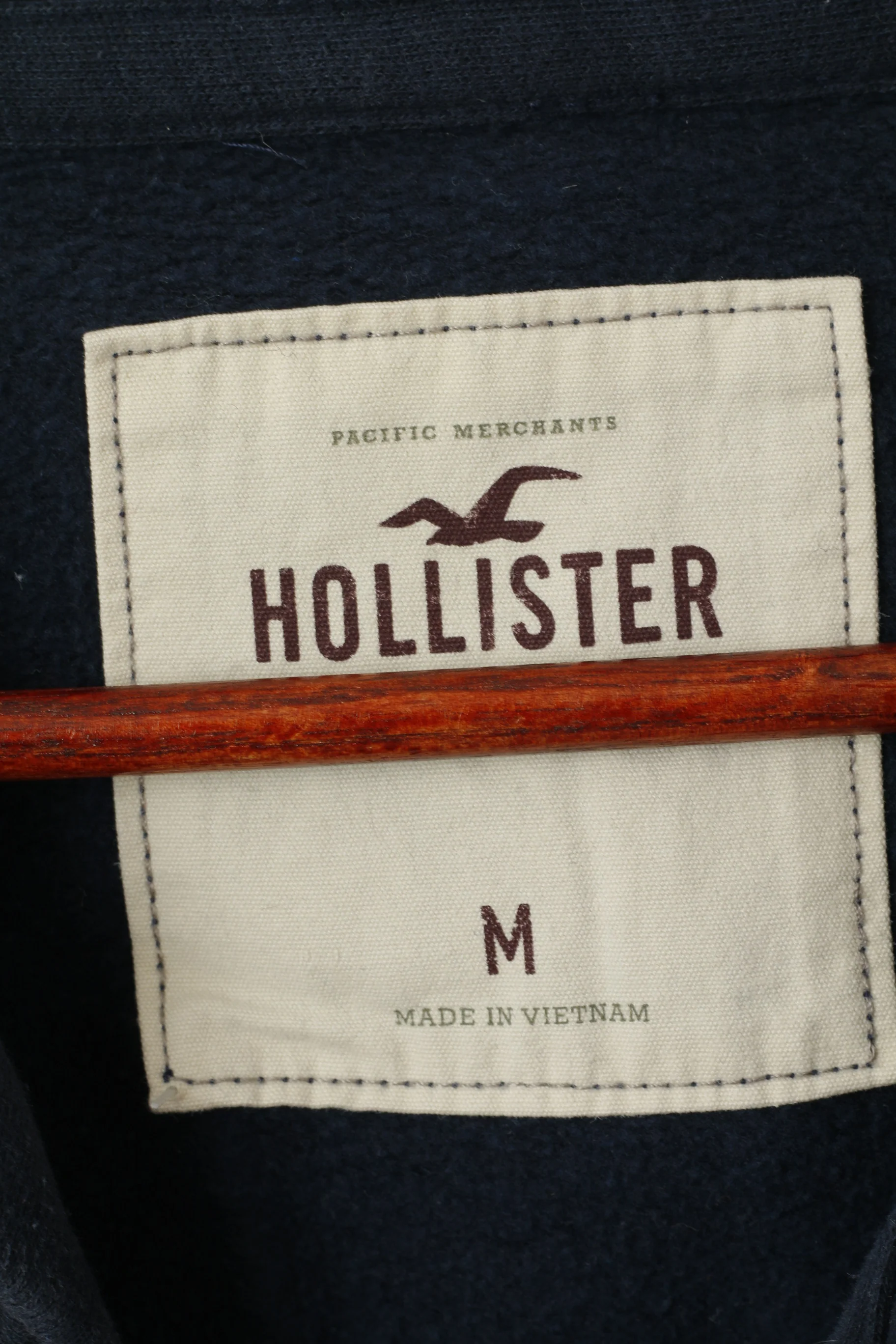 Hollister California Women M (S) Sweatshirt Navy Hooded Cotton Sport Top - Image 4