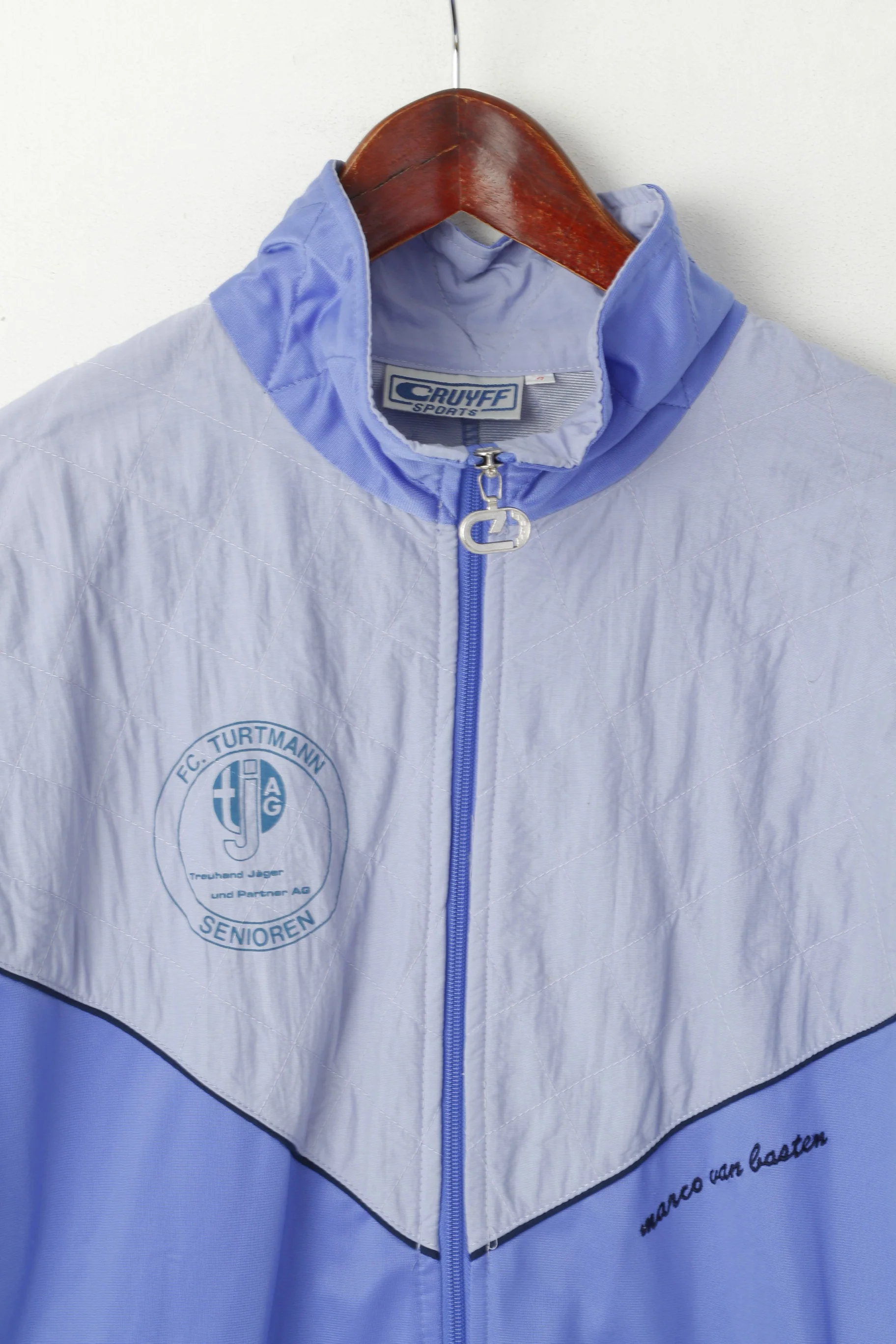 Cruyff Sports Men 7 L Track Jacket Purple Vintage FC Turtmann Full Zipper Sweatshirt - Image 2