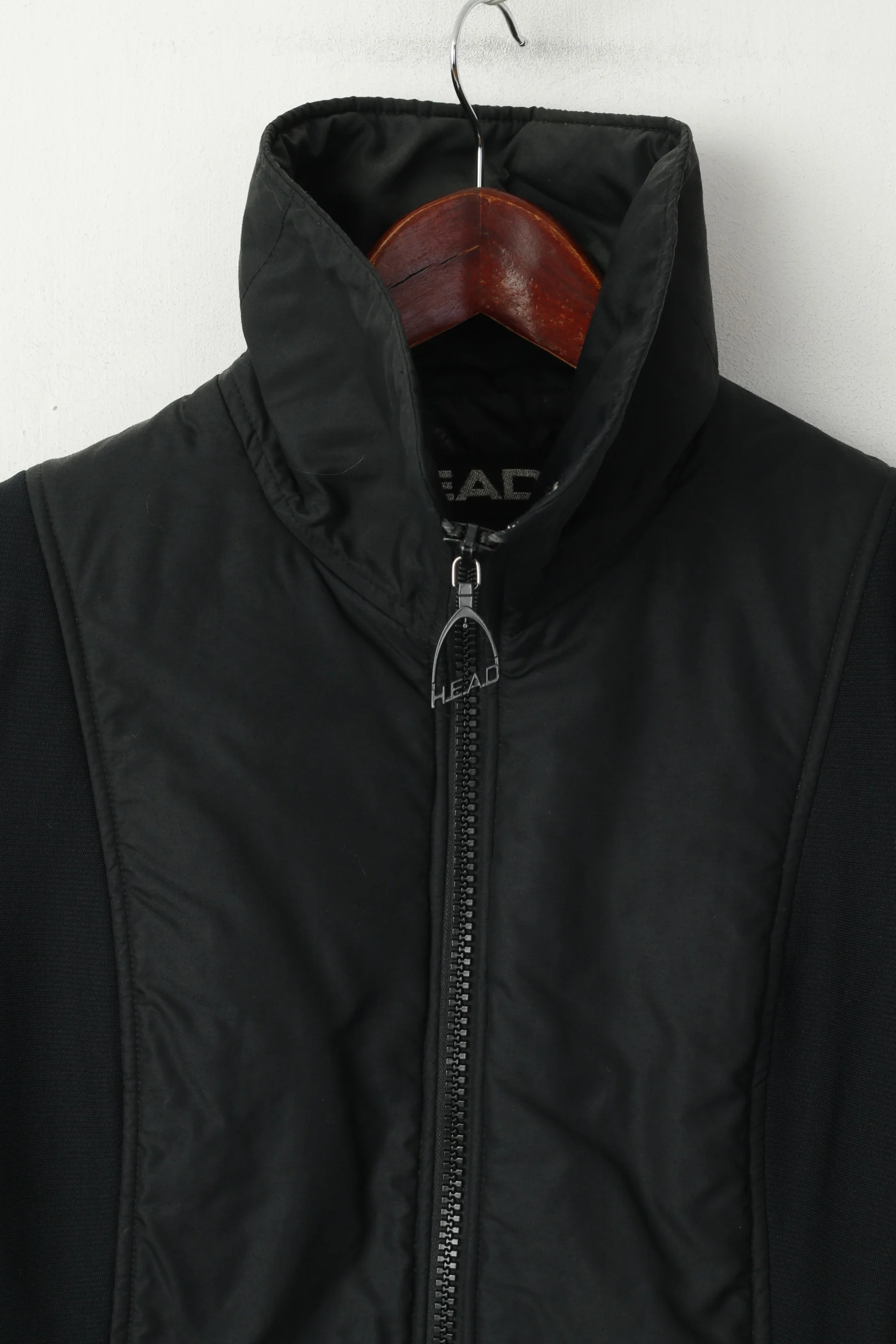 Head Women 40 S Jacket Black Nylon Waterproof Vintage Full Zipper Pocket Top - Image 2