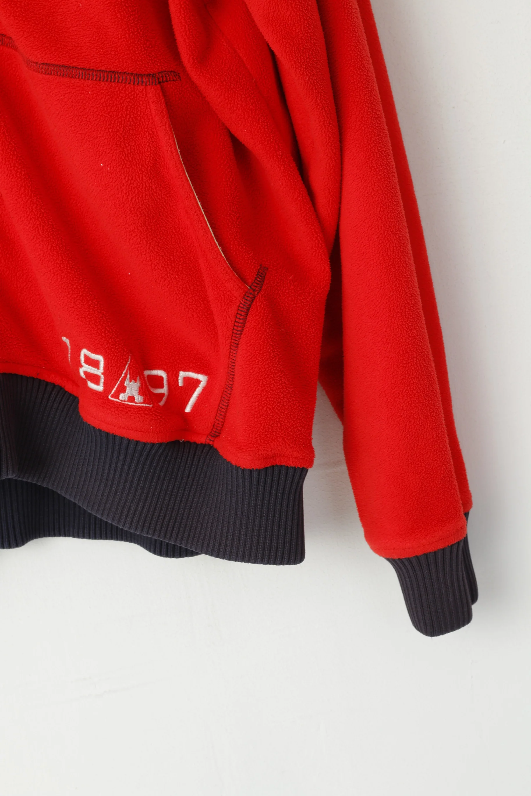 Gaastra Men XXL Fleece Top Red Full Zipper Pockt Casual Sport Sweatshirt - Image 3