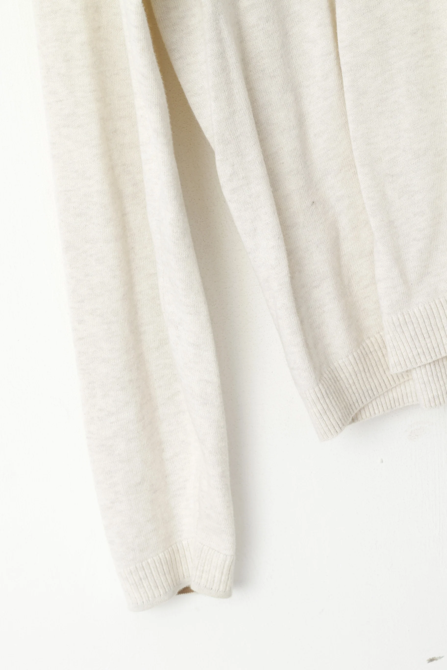 Penguin Men L Jumper Beige Cotton Polo NeckPullover Light Thin Sweater - Image 3