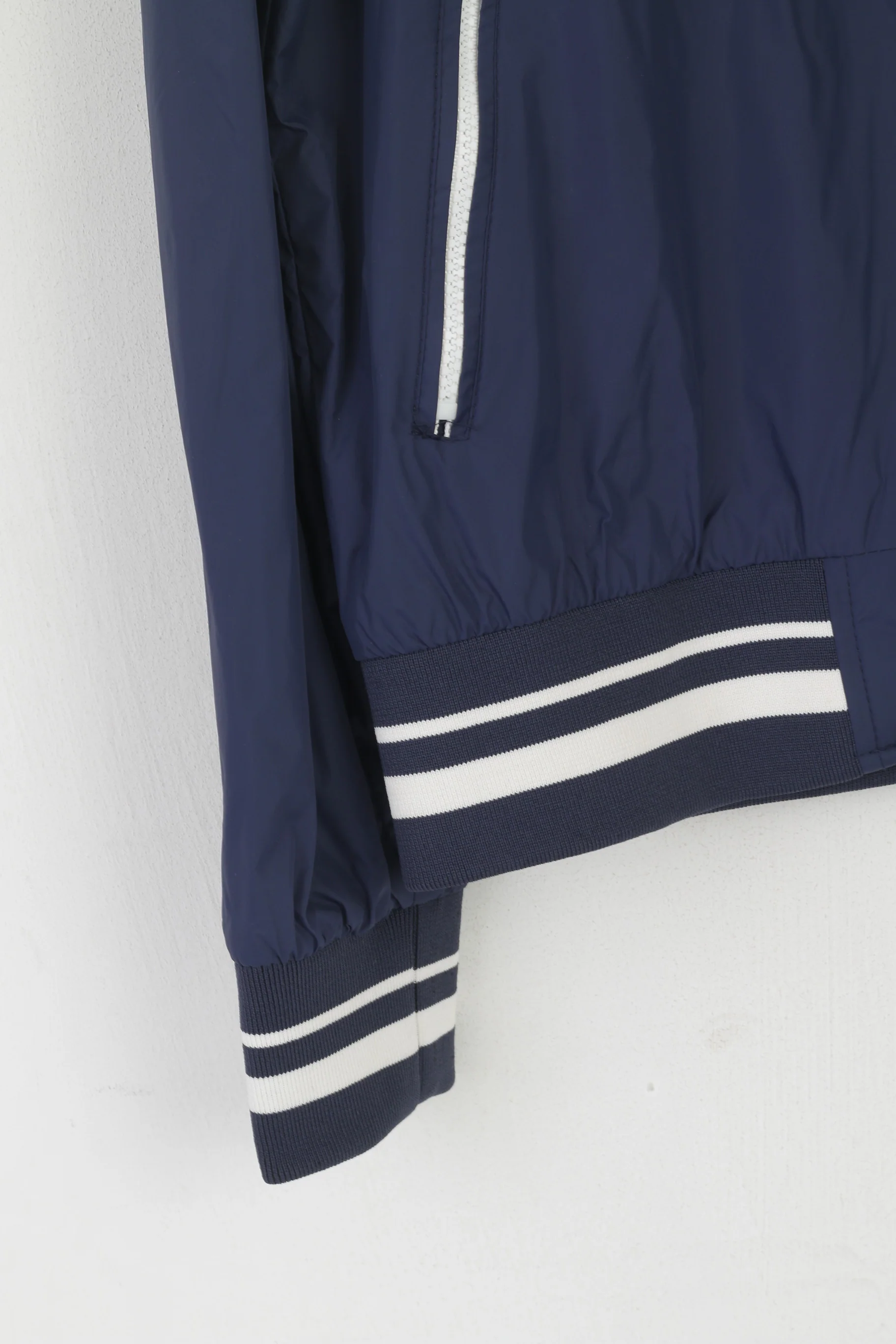 Il Sole Men XL (L) Jacket Navy Nylon Gold Forza Italia Zip Up Lightweight Top - Image 3