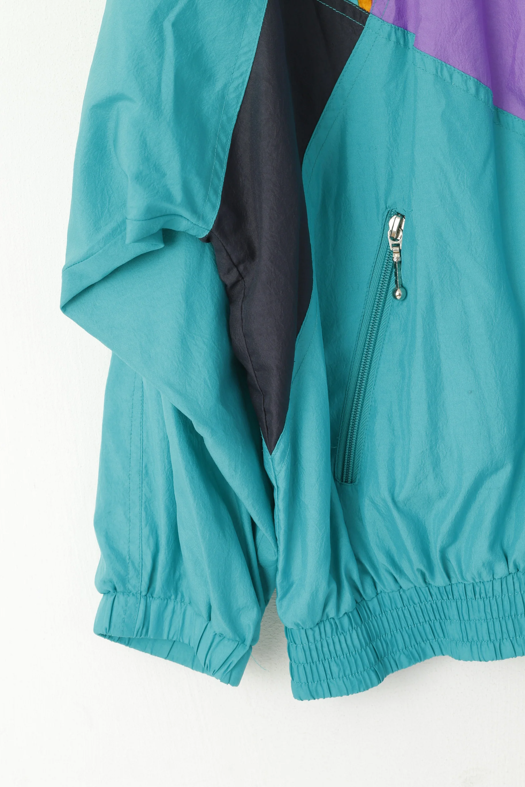 Triumph Women 40 L Jacket Green Abstract Vintage Sport Full Zipper Bomber Top - Image 3