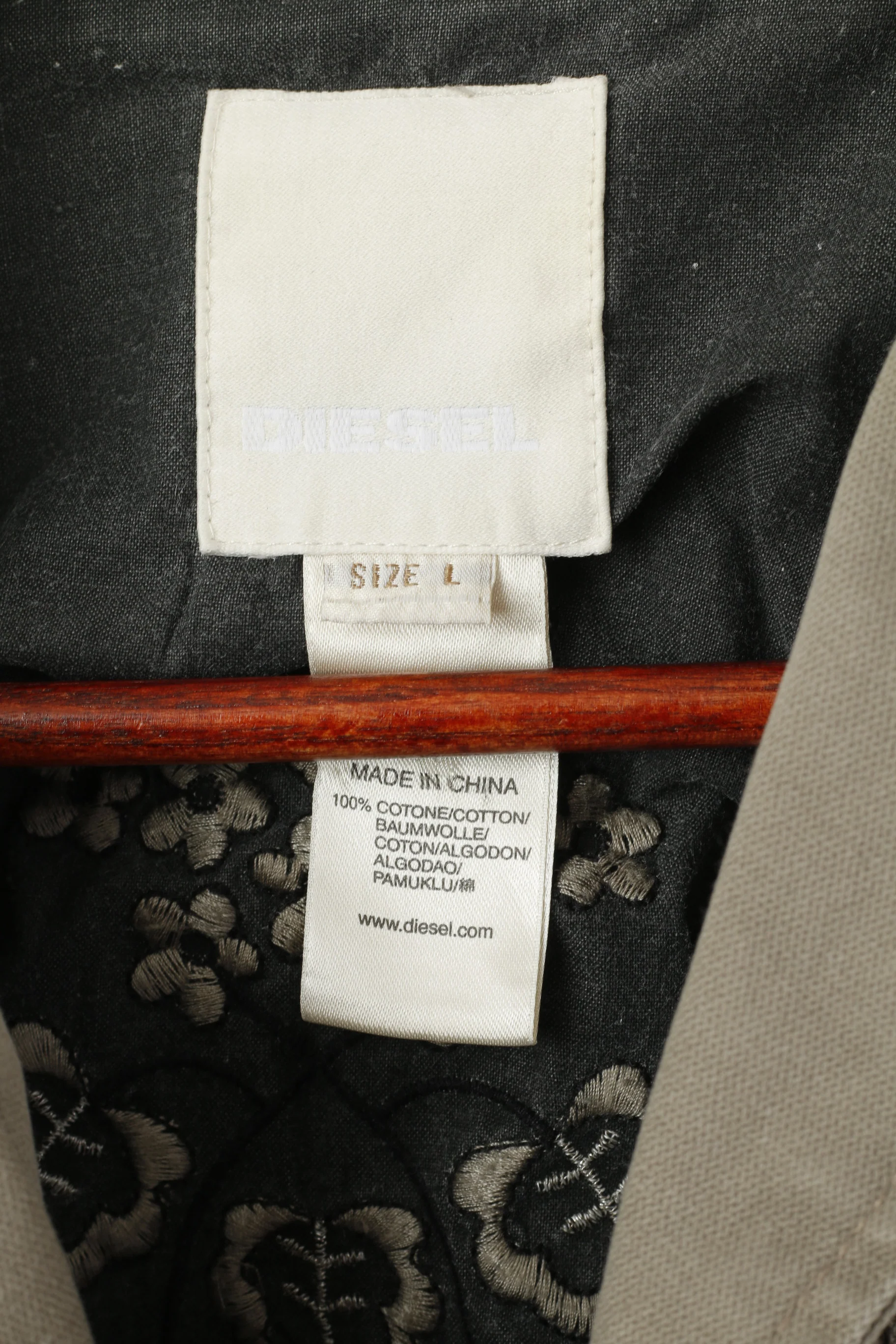 Diesel Women L (S) Jacket Grey Cotton Full Zipper Detailed Pockets Top - Image 4