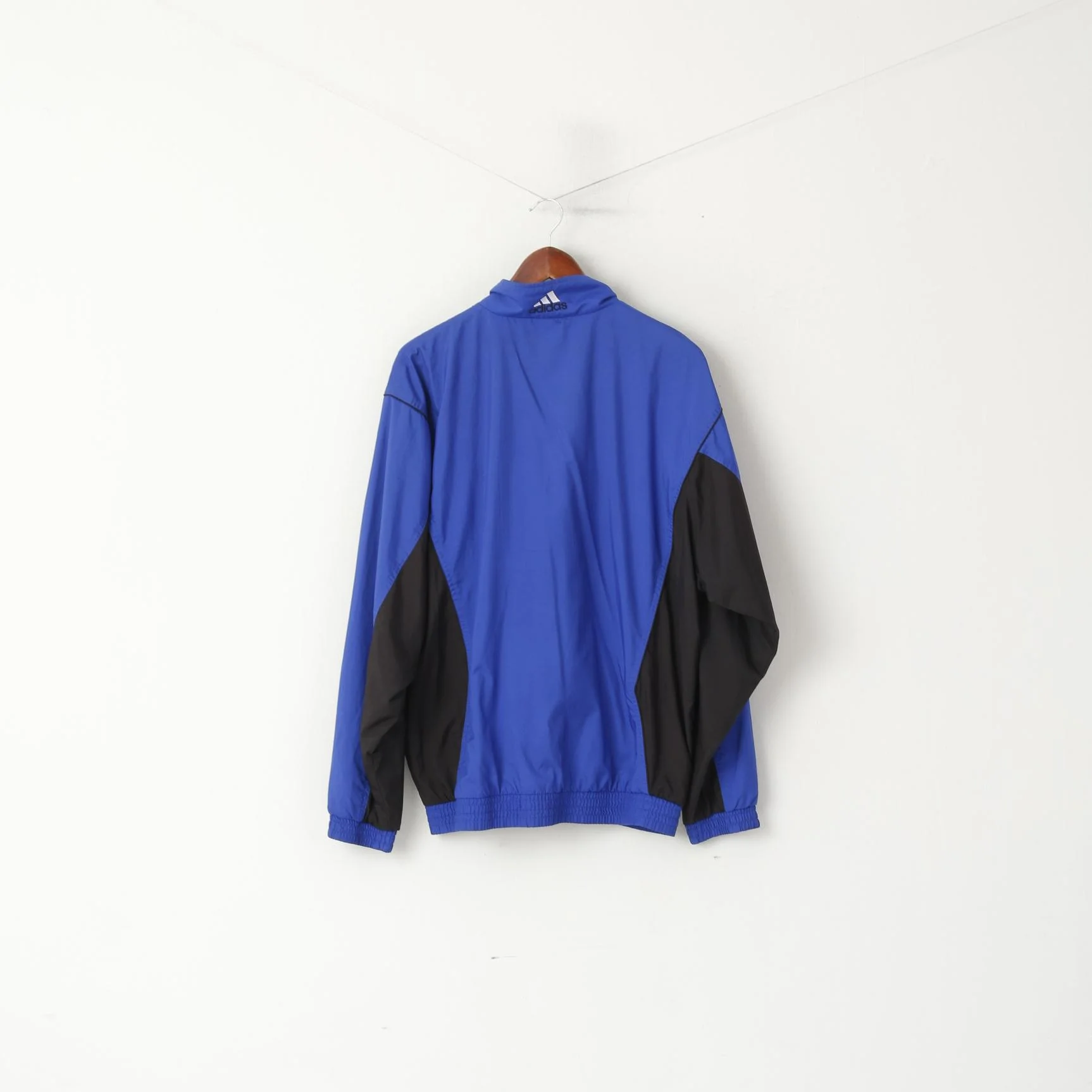 Adidas Men L 186 Jacket Blue Vintage Zip Up Bomber Active '00 Sportswear Top - Image 7
