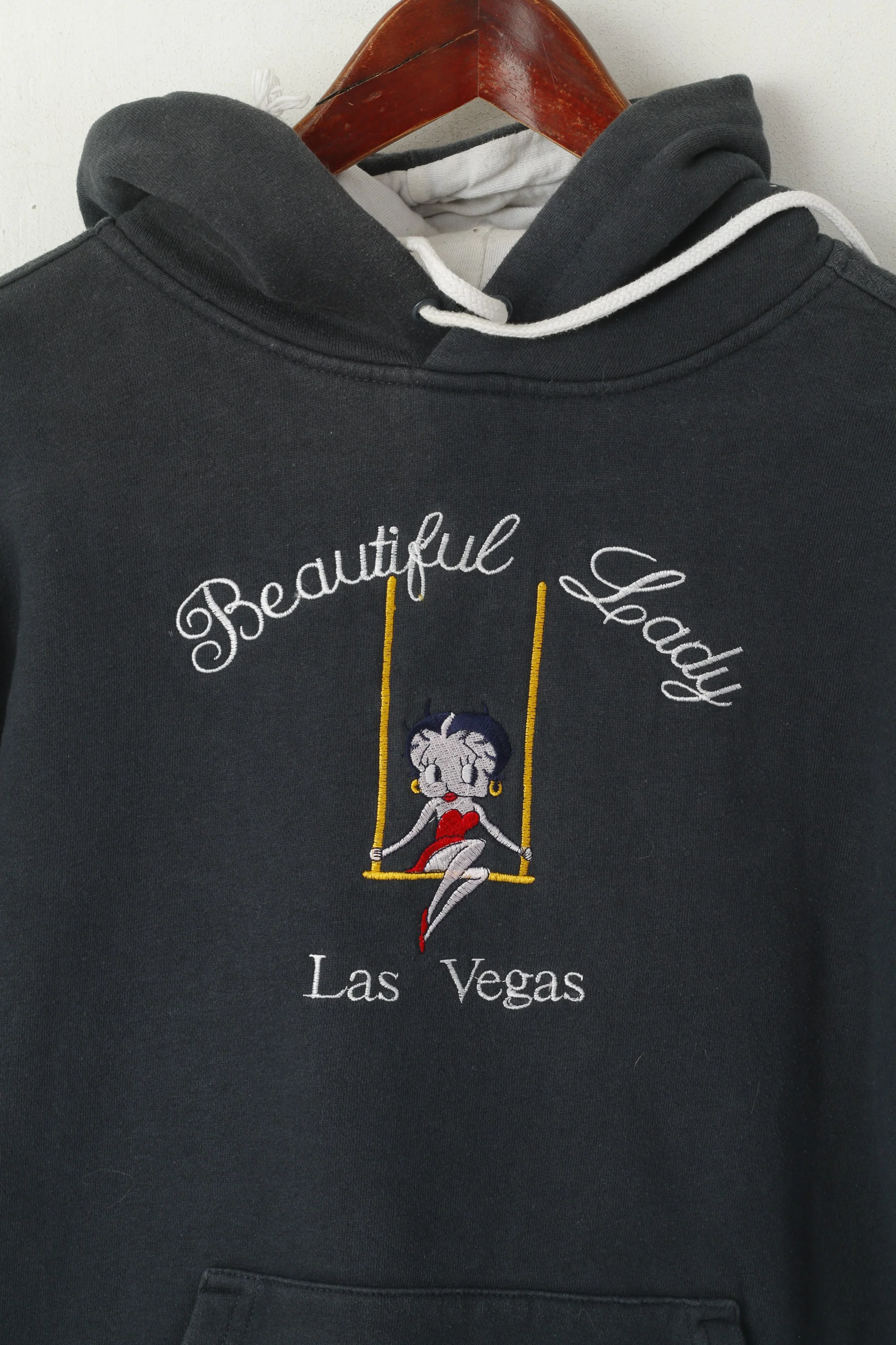 Beimar Women L (S) Sweatshirt Navy Beautiful Lady Las Vegas Hooded Top - Image 2