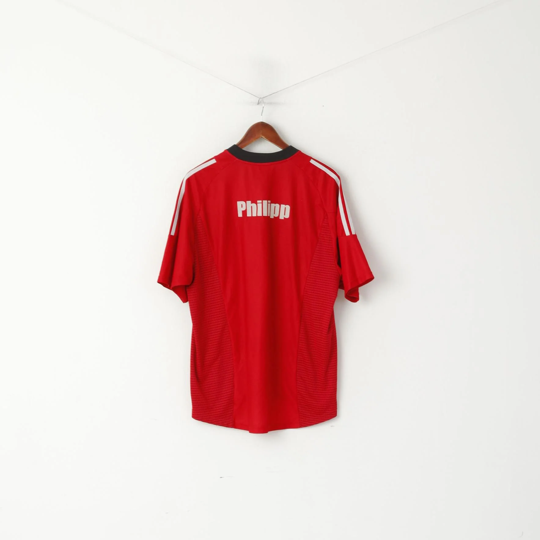 Adidas Bayer Leverkusen Men L Shirt Red Vintage Football Trikot Jersey Philipp Top - Image 8