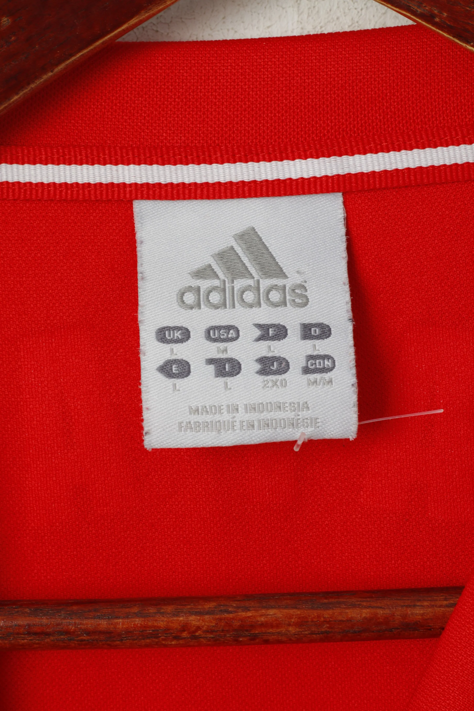 Adidas Men L Shirt Red Japan Jersey Football Activewear Sport Top - Image 4