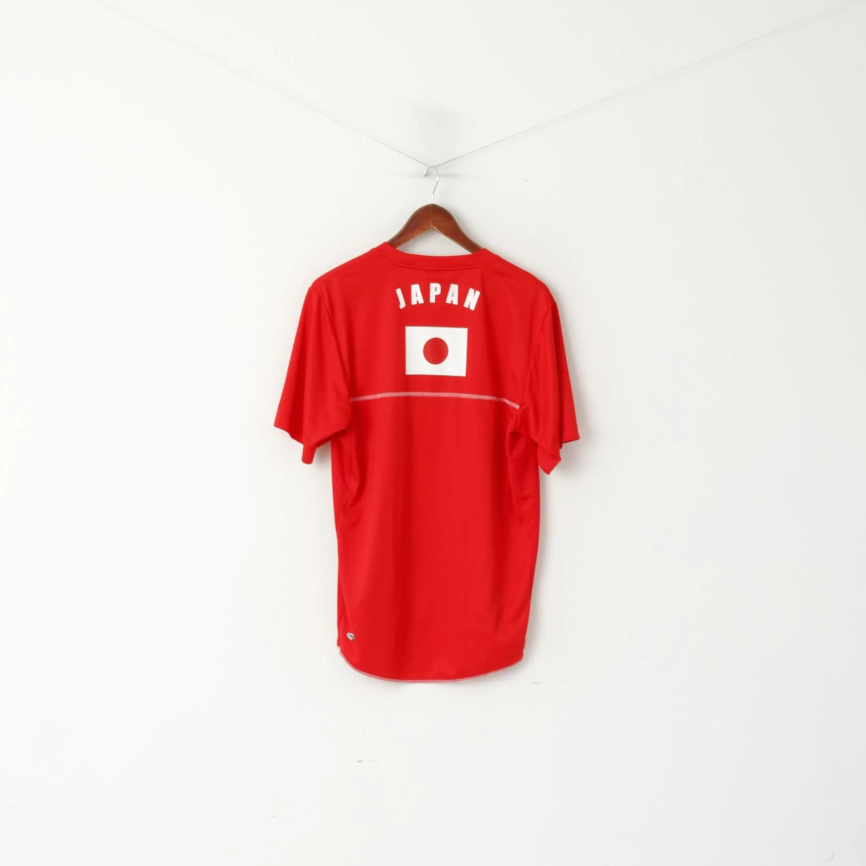 Adidas Men L Shirt Red Japan Jersey Football Activewear Sport Top - Image 6