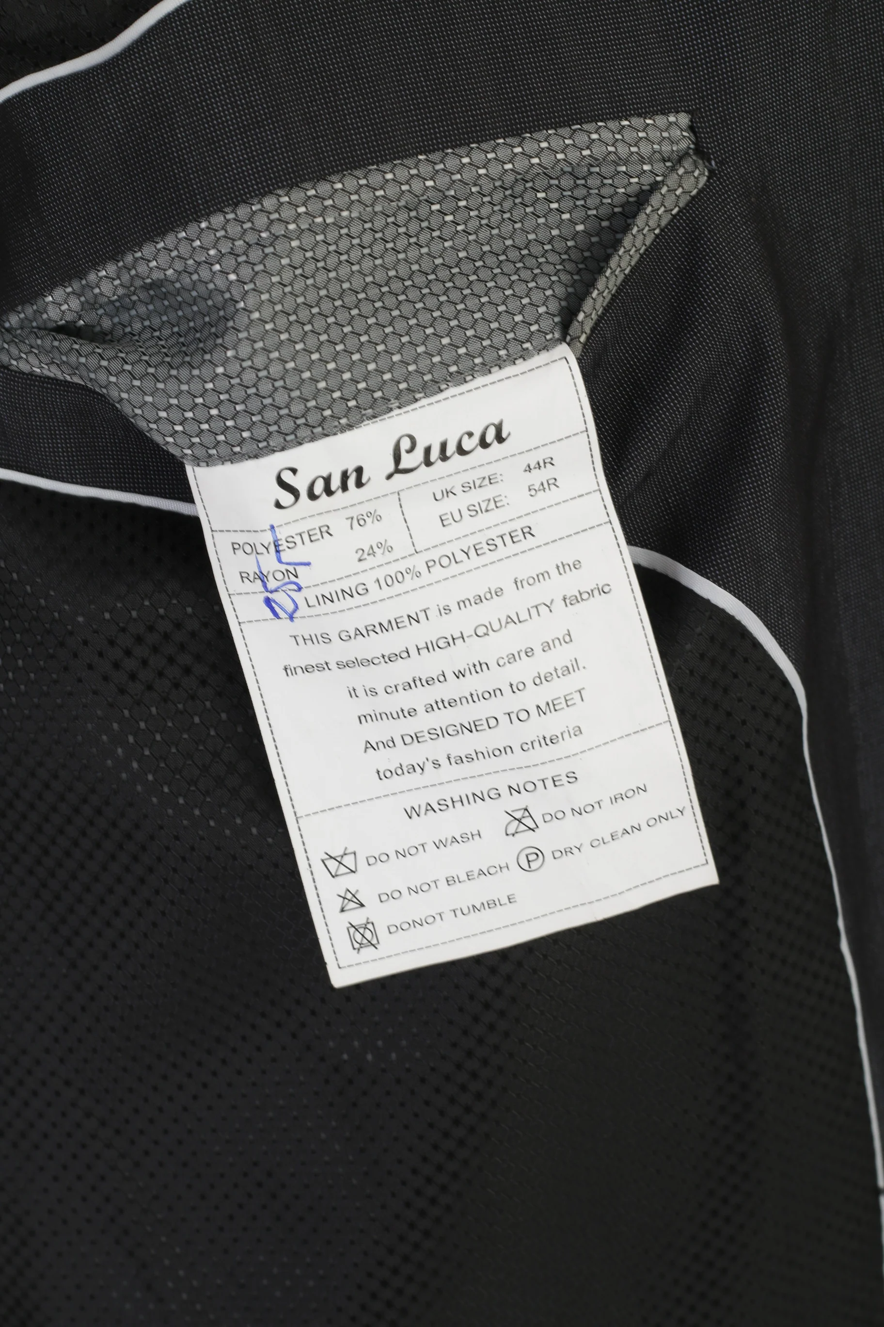 San Luca Men 54 44 Blazer Charcoal Single Breasted Shiny Vintage Shoulder Pads Jacket - Image 5