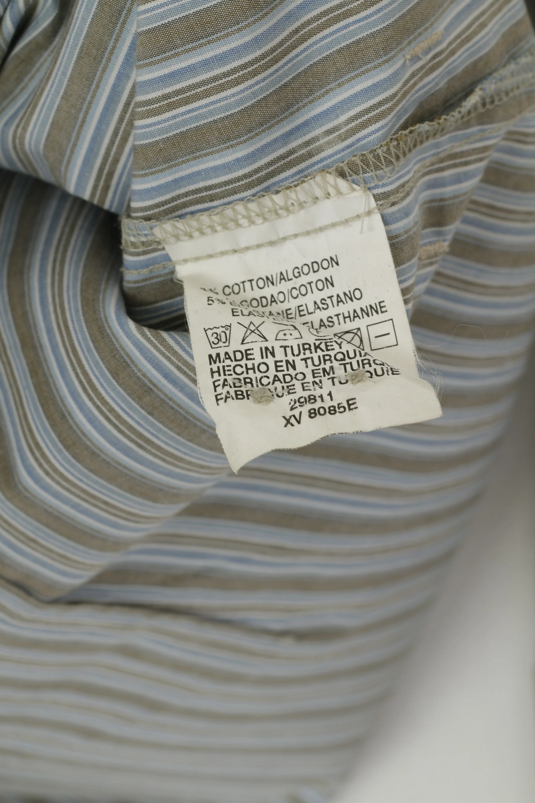 Marlboro Classics Women M Casual Shirt Blue Striped Cotton Extra Slim Long Sleeve Top - Image 6