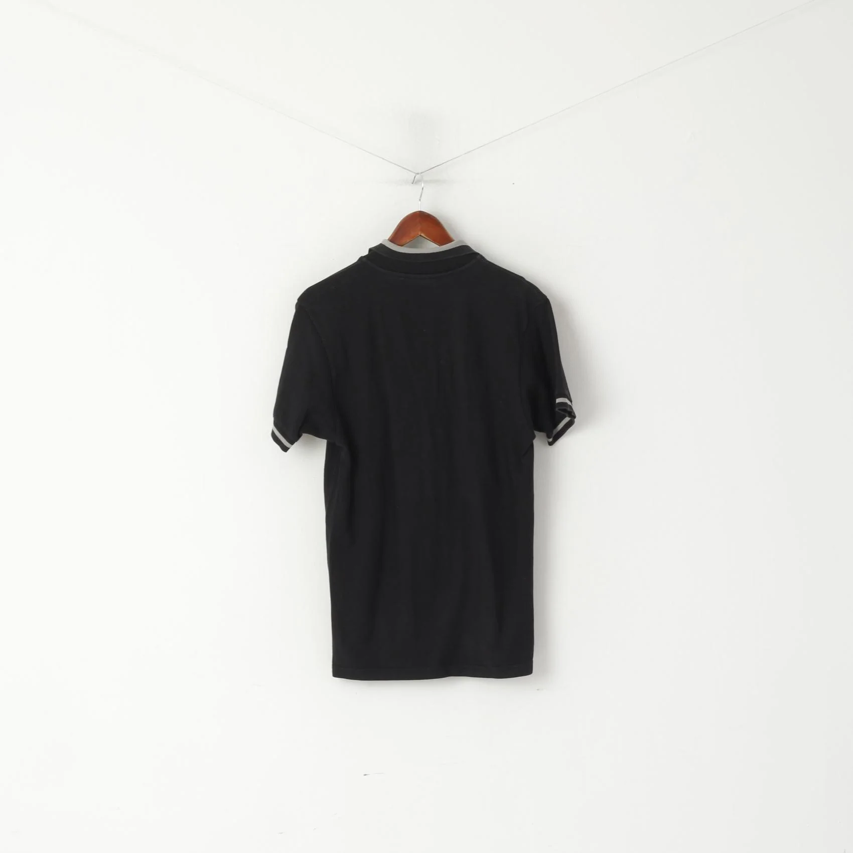 Champion Men S Polo Shirt Black Cotton Collared Short Sleeve Sport Top - Image 6