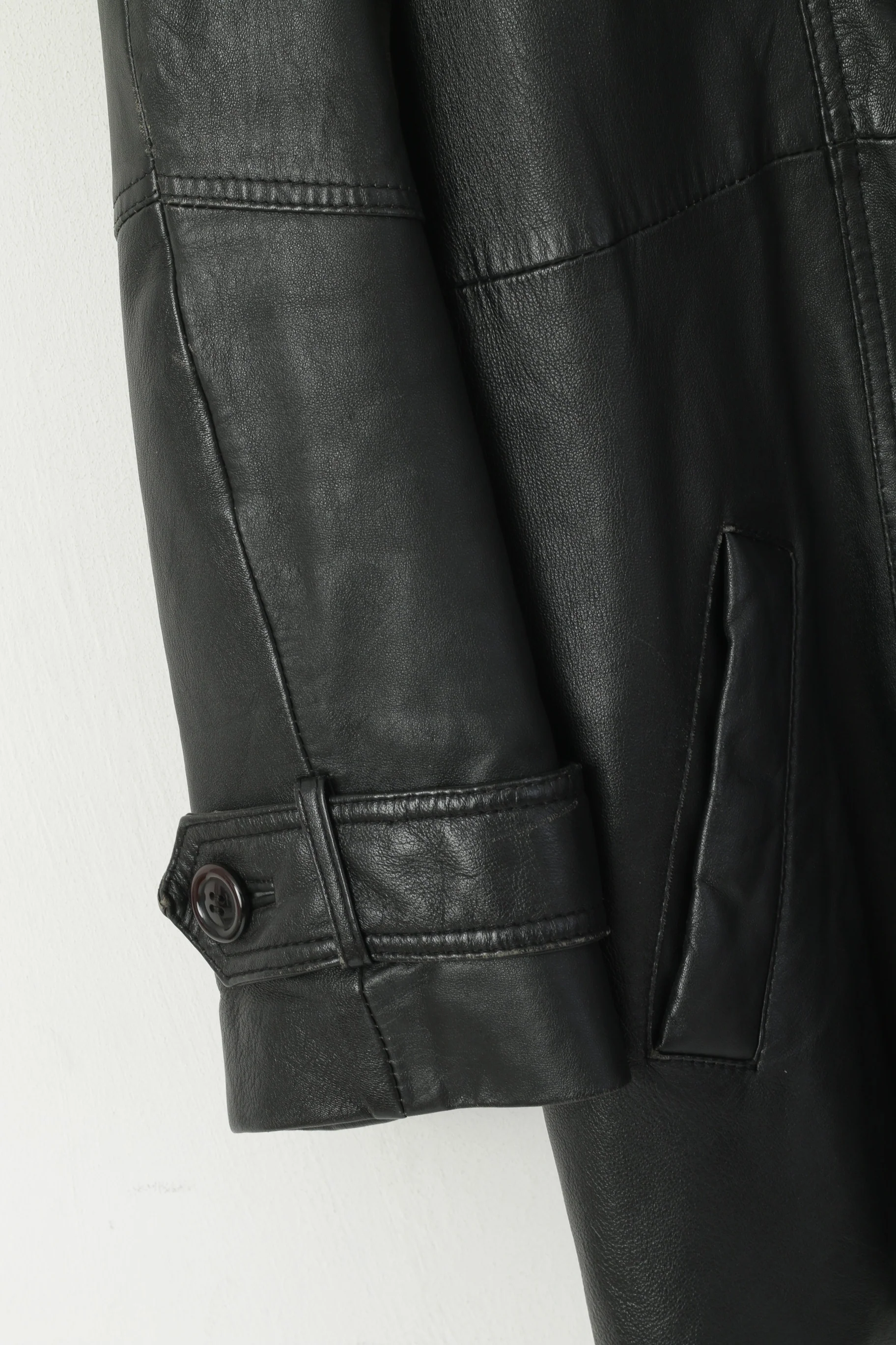 Regio Women 14 XL Jacket Black Leather Premier Wear Double Breasted Vintage Coat - Image 3