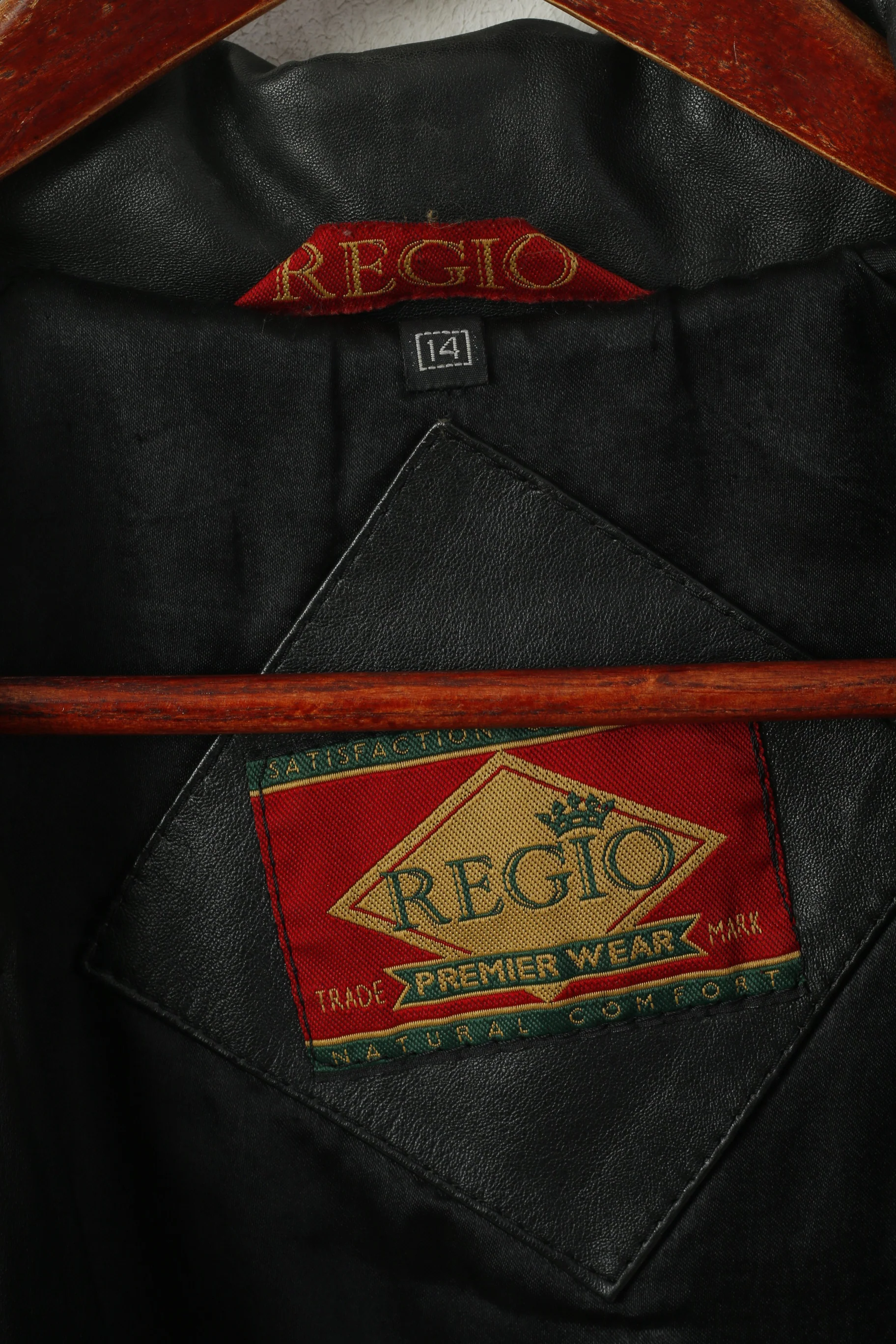 Regio Women 14 XL Jacket Black Leather Premier Wear Double Breasted Vintage Coat - Image 4