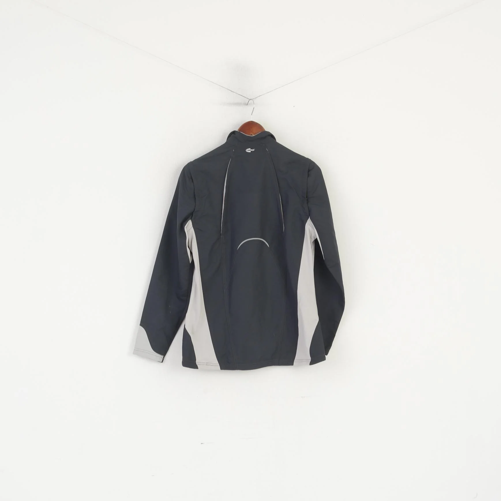 Adidas Women 12 38 M Jacket Dark Gray Sportswear Fit Full Zip Vintage Windbreaker - Image 7