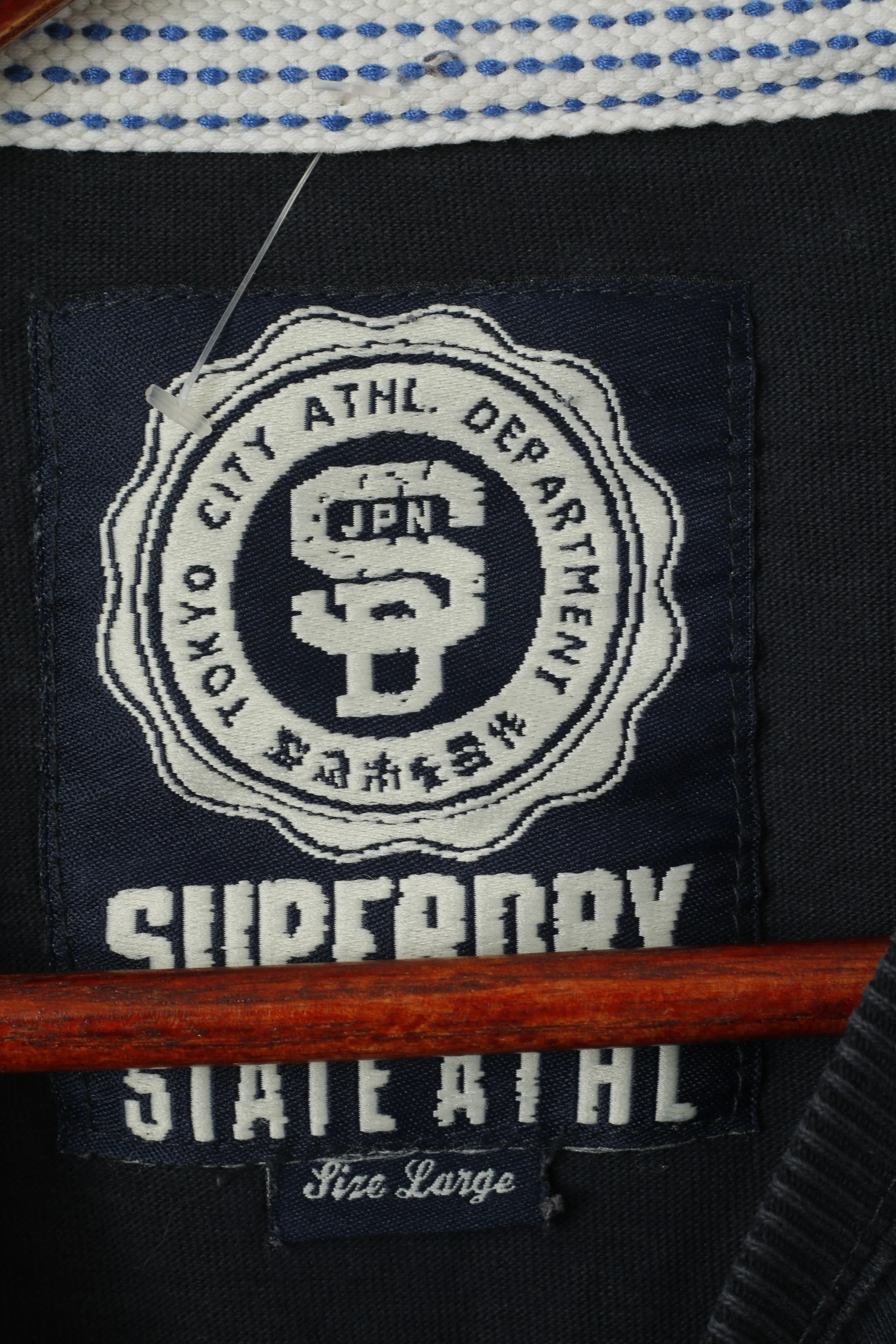 Superdry Men L (M) Shirt Navy Cotton Graphic Yokohama High Flyers Logo Top - Image 3