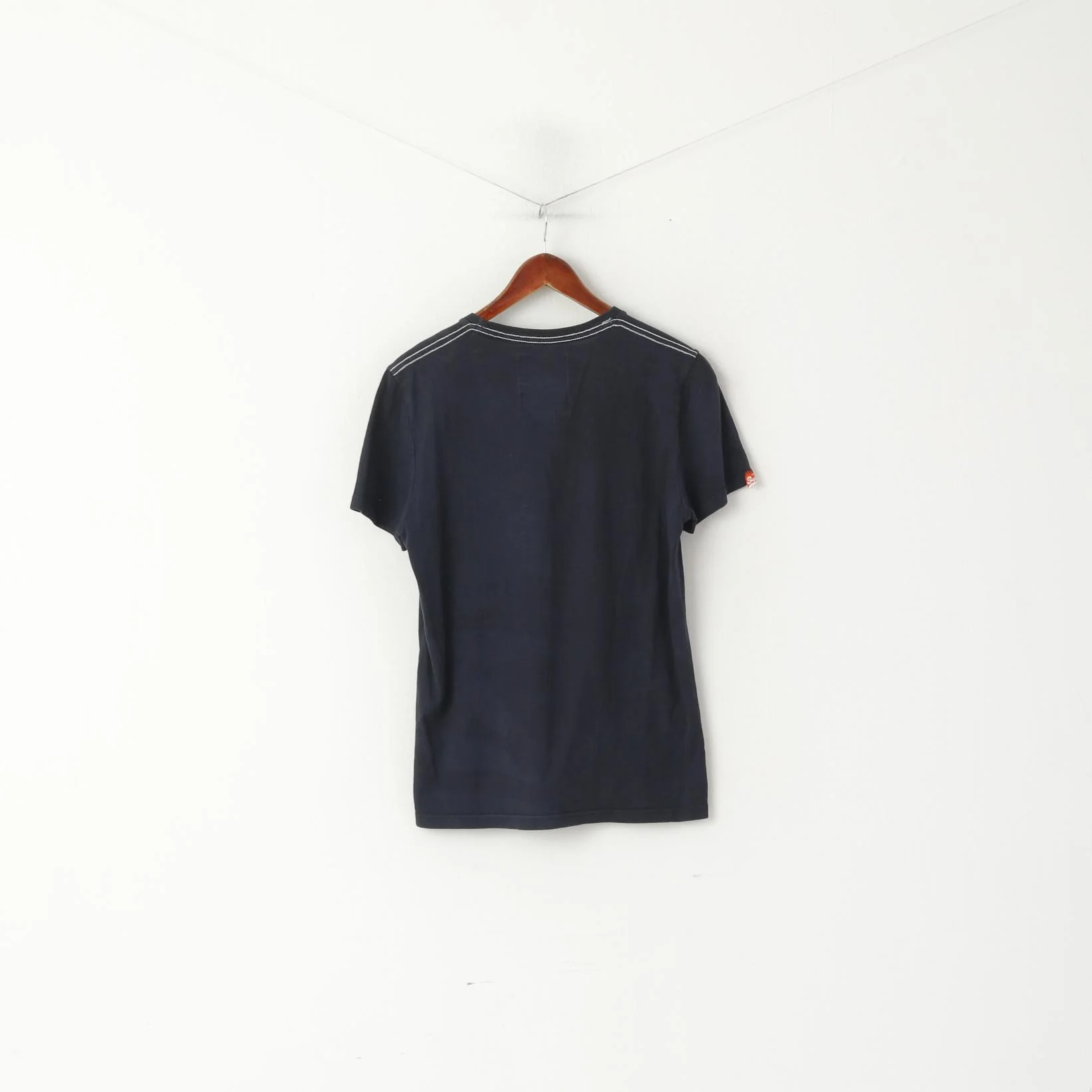 Superdry Men L (M) Shirt Navy Cotton Graphic Yokohama High Flyers Logo Top - Image 5