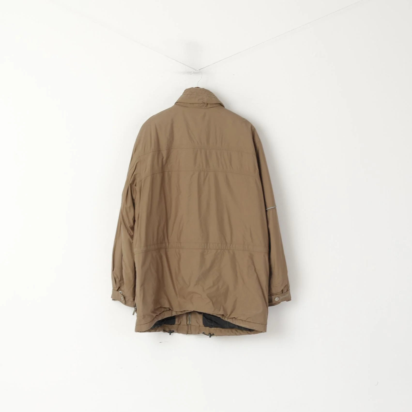 Klepper Men 52 L Jacket Brown Nylon Reflective Hidden Hood Aqua Stop Outdoor Top - Image 9