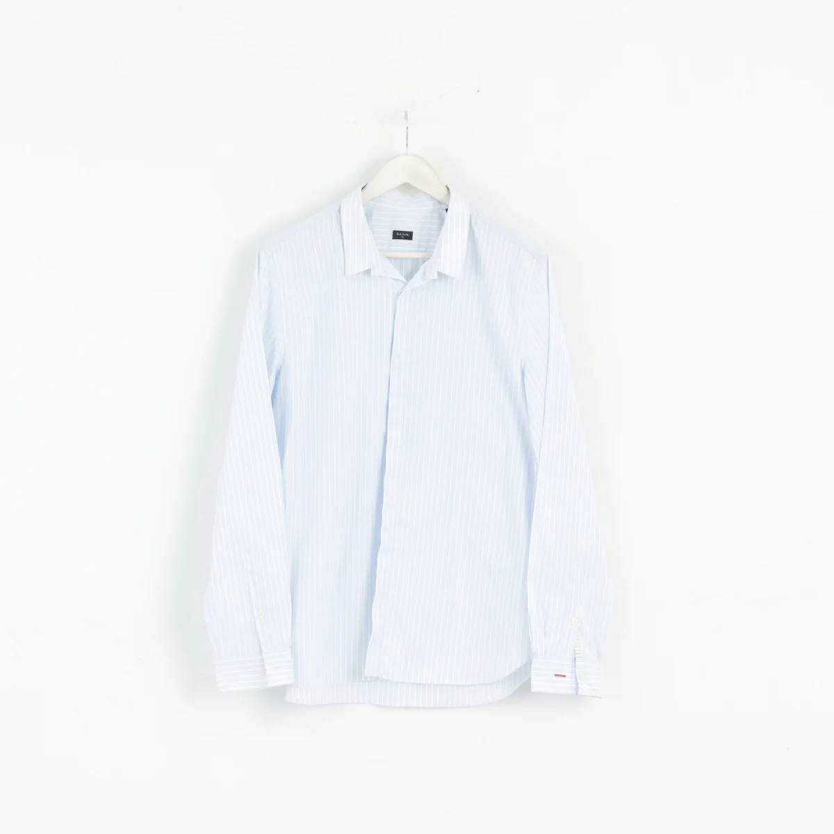 Paul Smith Men XL Casual Shirt Blue Striped Cotton Fitted Long Sleeve Top