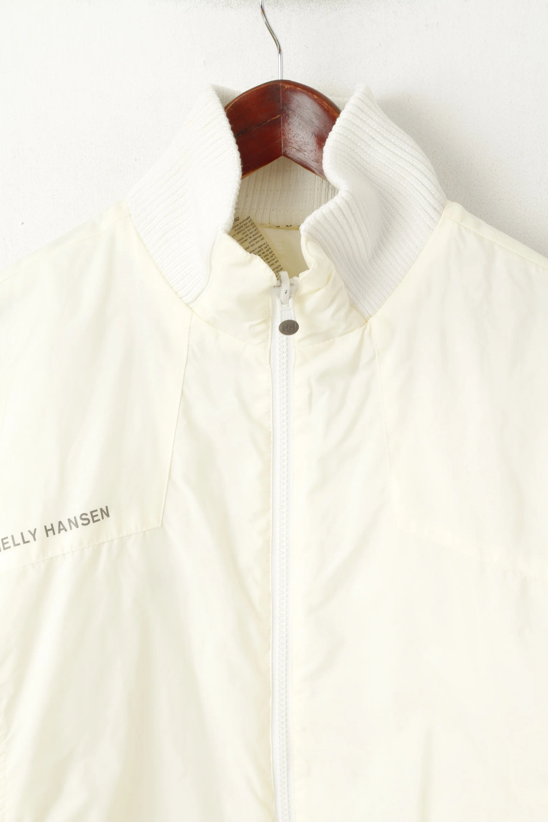 Helly Hansen Wome L Jacket Cream Bomber Nylon Waterproof Floral Cropped HH Top - Image 2