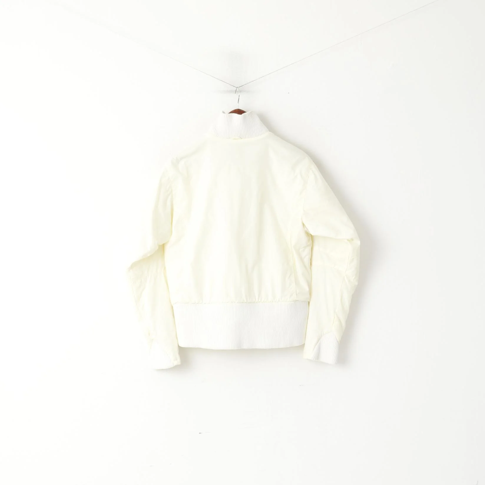 Helly Hansen Wome L Jacket Cream Bomber Nylon Waterproof Floral Cropped HH Top - Image 8