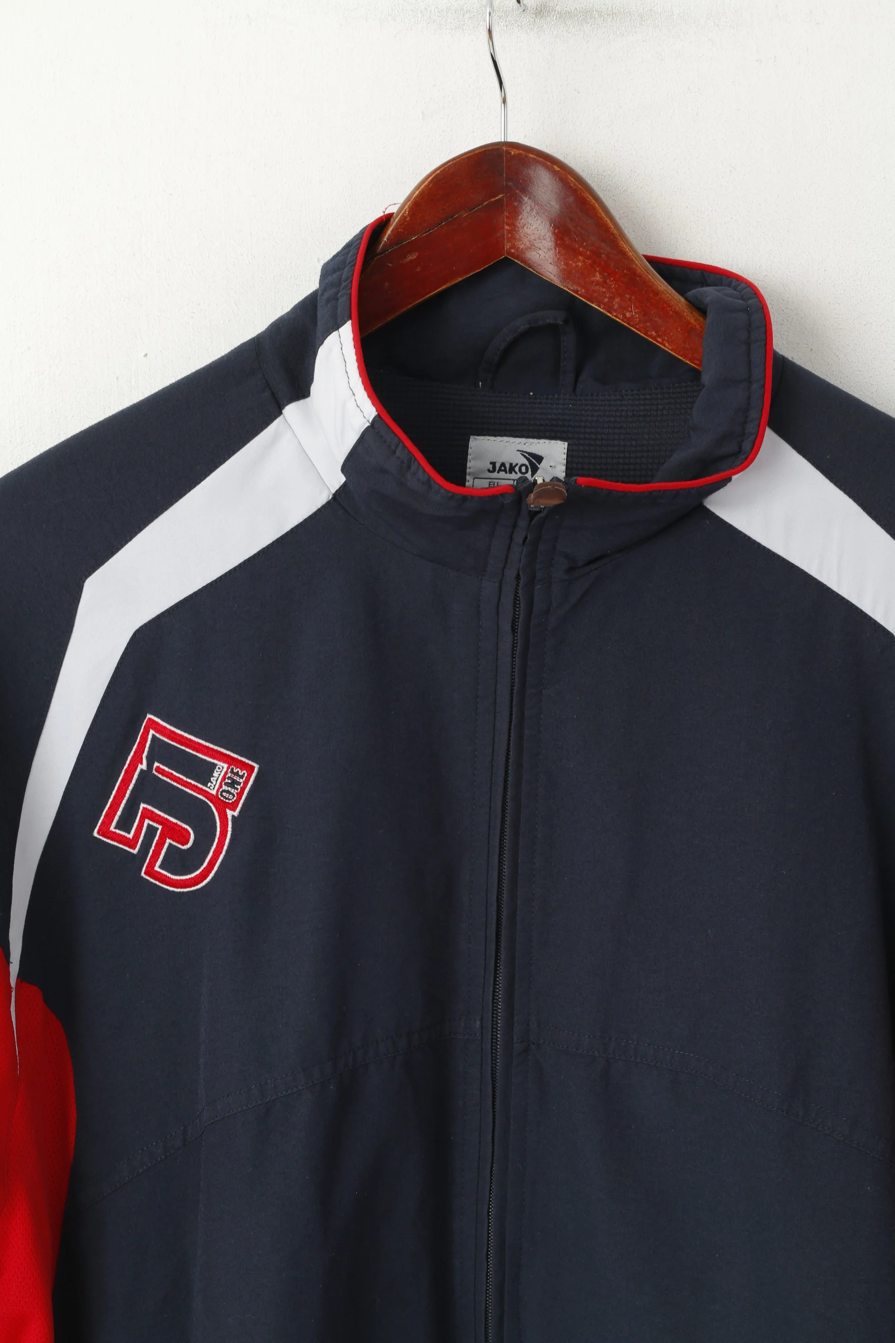 Jako Men XL Jacket Vintage Navy Sportswear Full Zipper One Activewear Track Top - Image 2