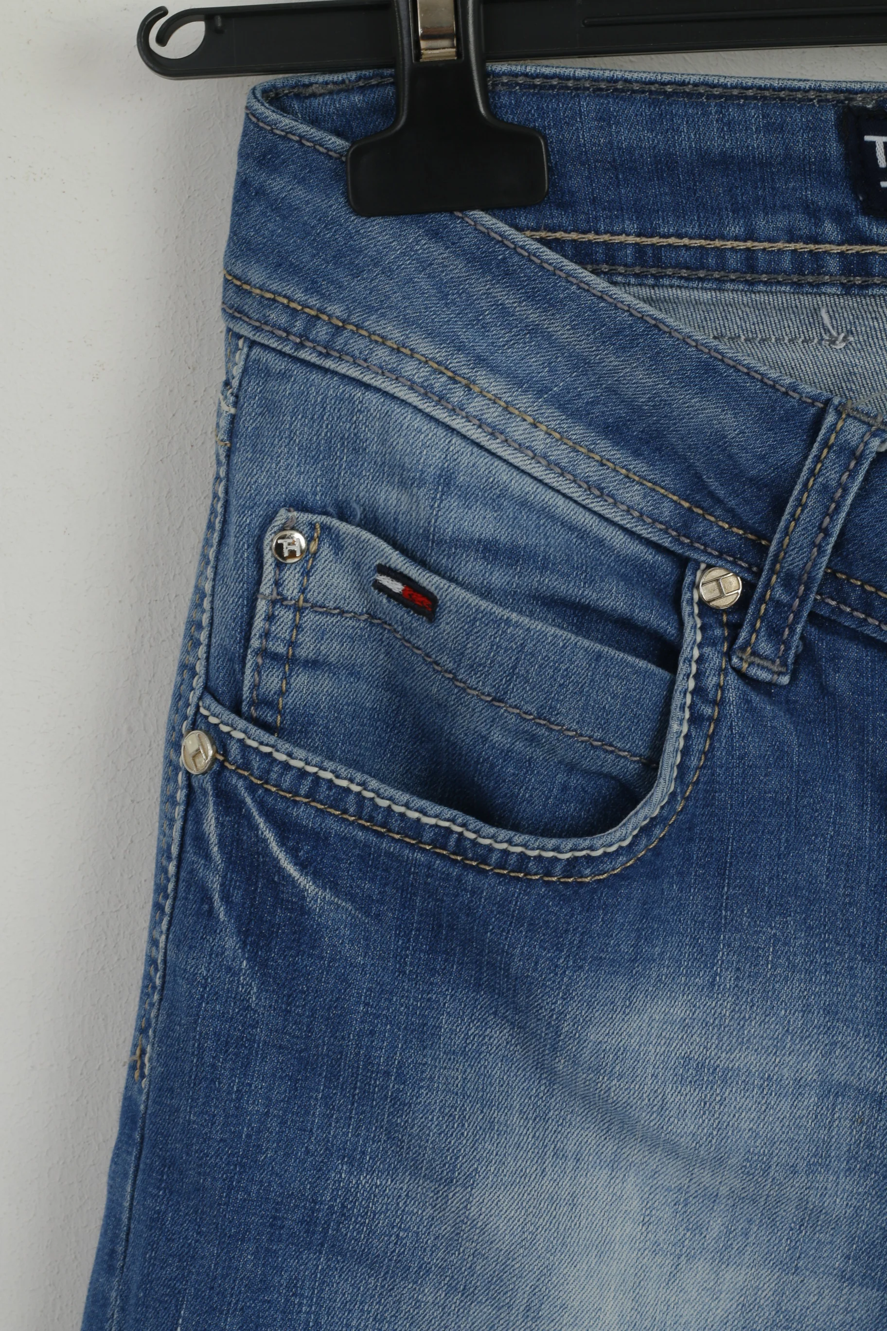Tommy Hilfiger Women 30 Jeans Trousers Blue Cotton Straight Leg Casual Pants - Image 2