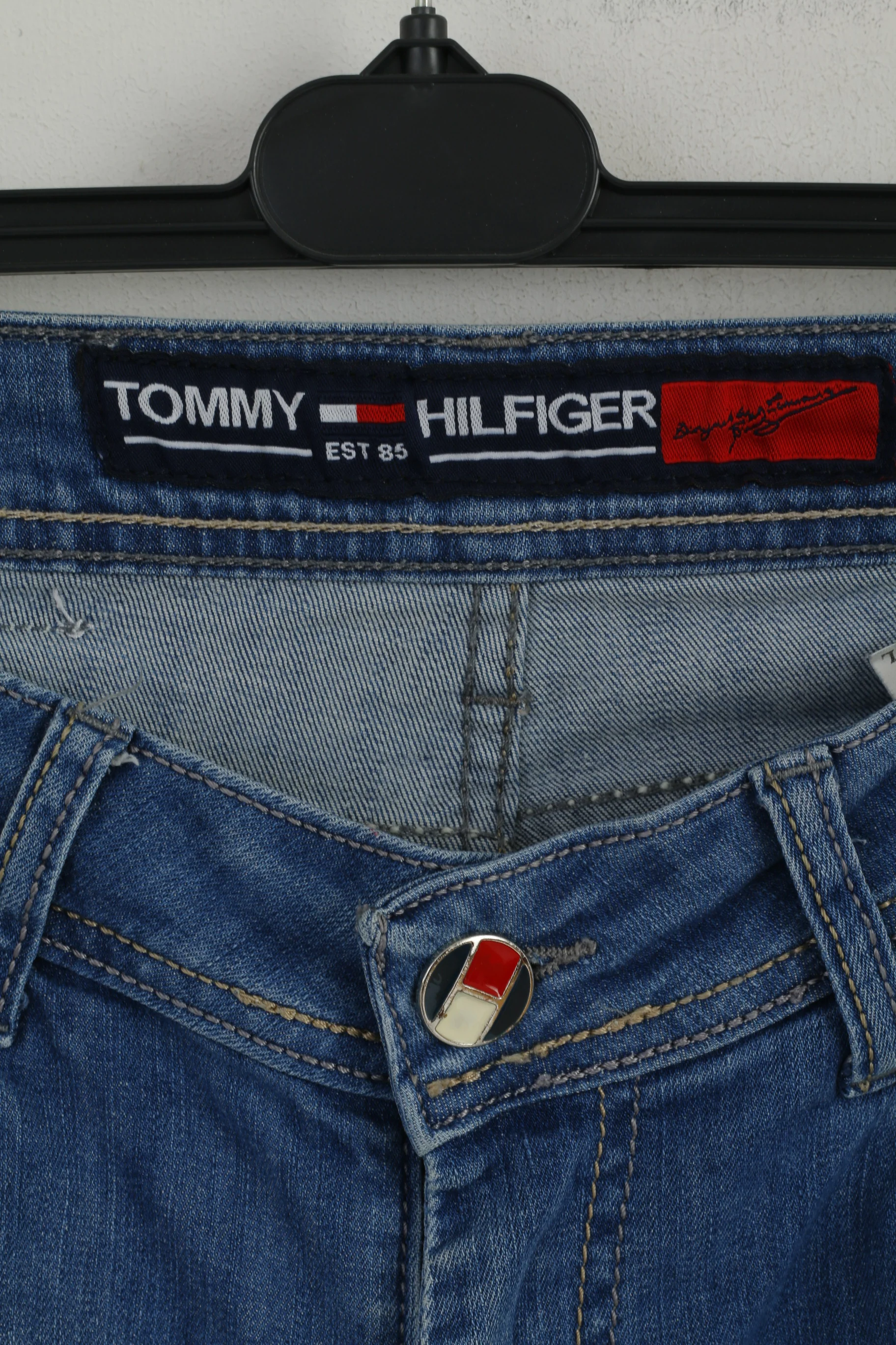 Tommy Hilfiger Women 30 Jeans Trousers Blue Cotton Straight Leg Casual Pants - Image 3