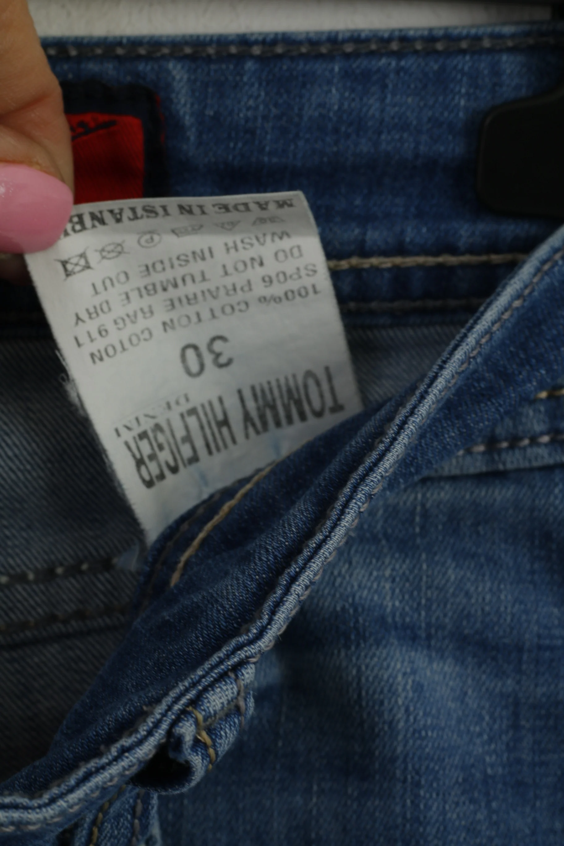 Tommy Hilfiger Women 30 Jeans Trousers Blue Cotton Straight Leg Casual Pants - Image 4