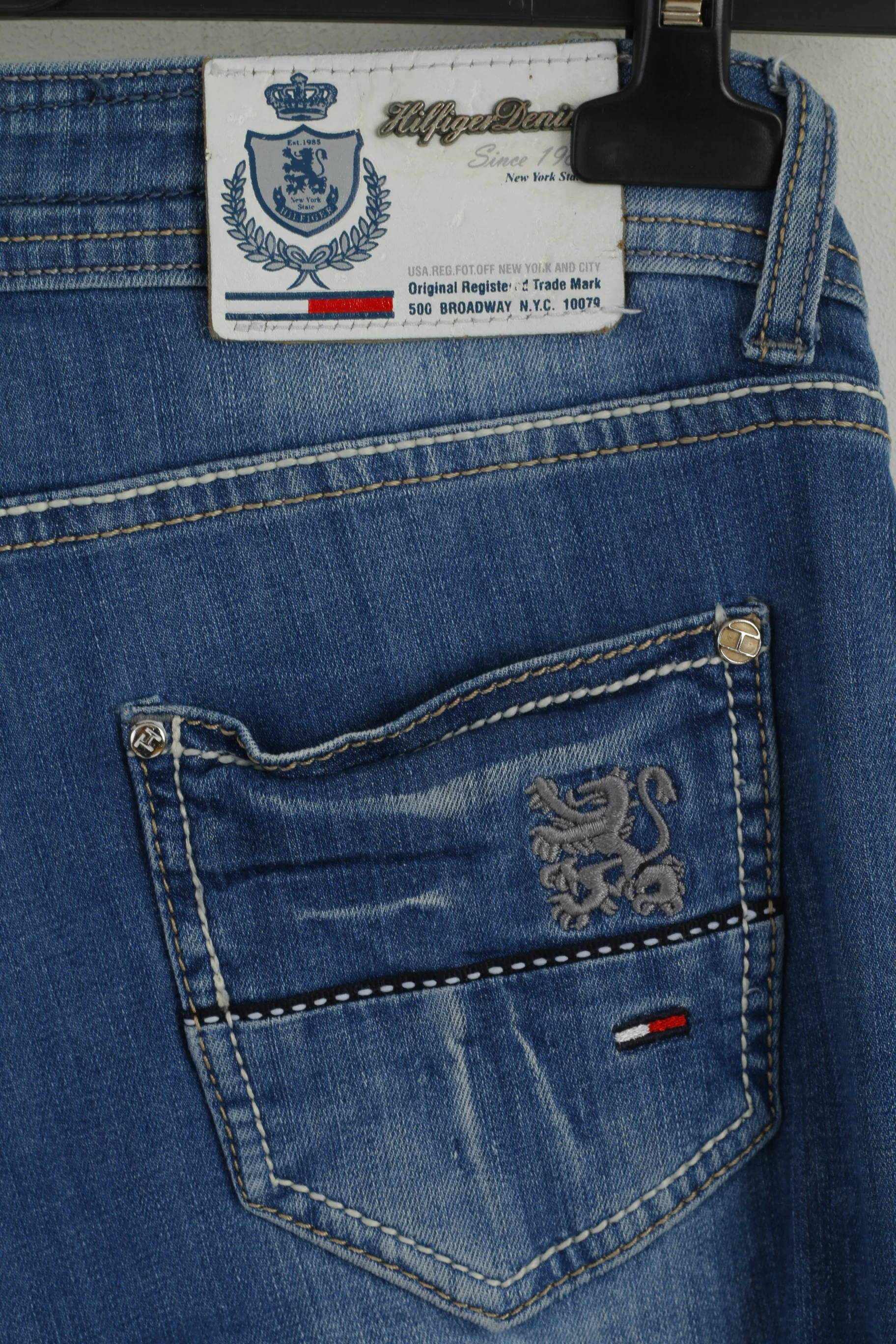 Tommy Hilfiger Women 30 Jeans Trousers Blue Cotton Straight Leg Casual Pants - Image 5