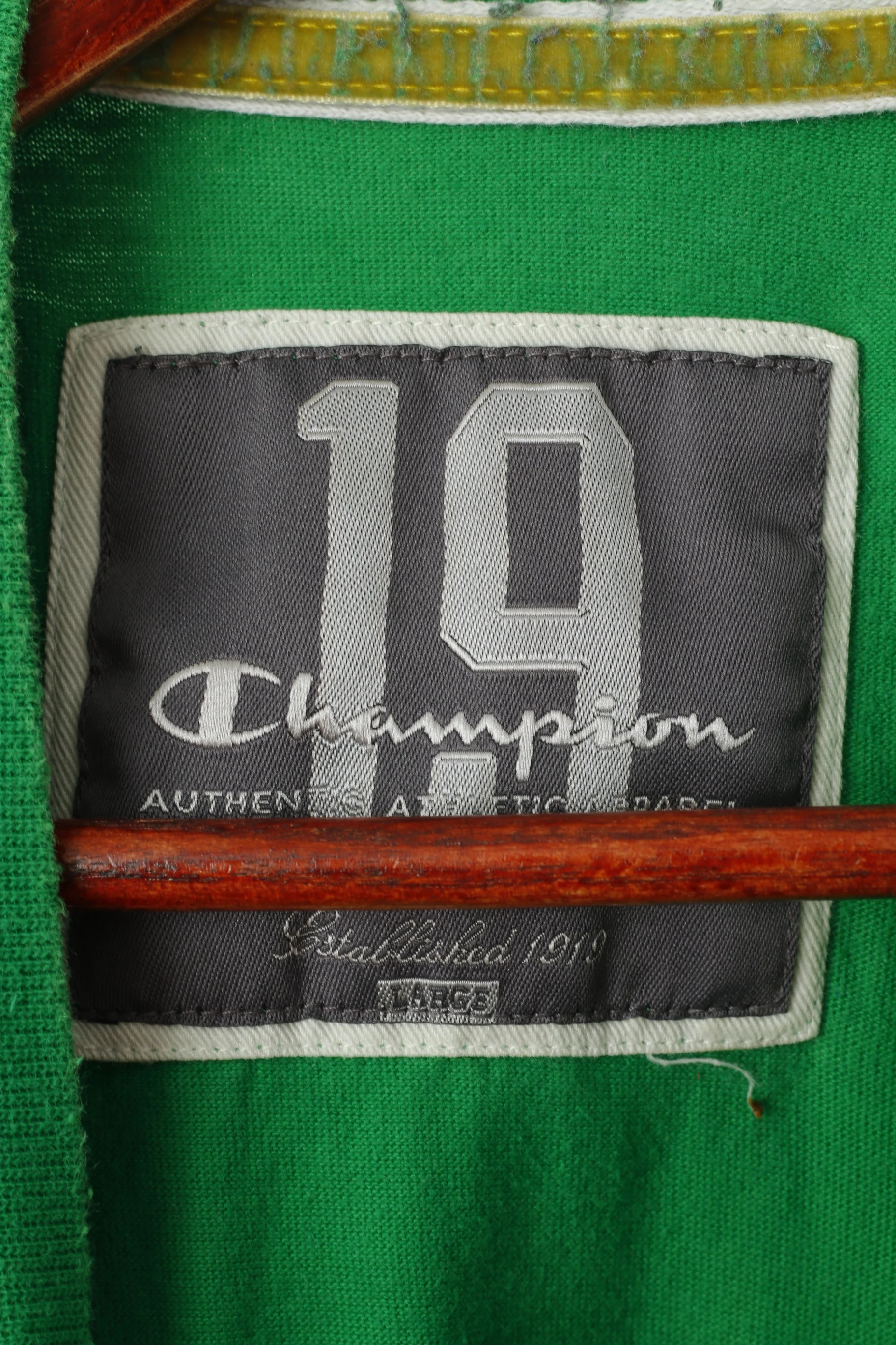 Champion Men L T- Shirt Green Cotton Graphic Crew Neck Rochester N.Y. Top - Image 4