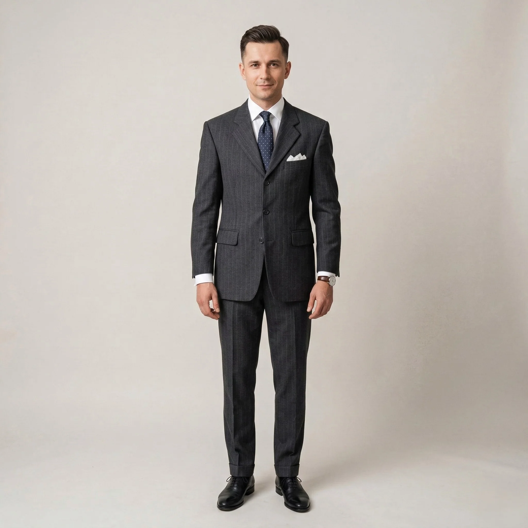 Pierre Cardin Men 50 40 Blazer Gray Striped Wool Single Breasted Jacket