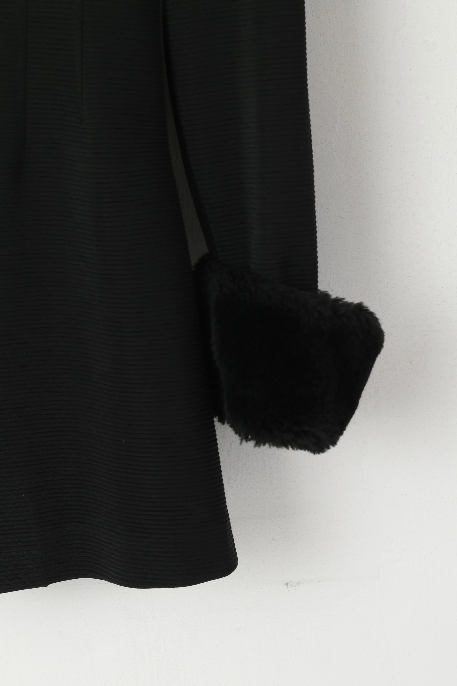 Joseph Ribkoff Women 6 8 S Blazer Black Elegant Acrylic Fur Collar Shoulder Pads Jacket - Image 3