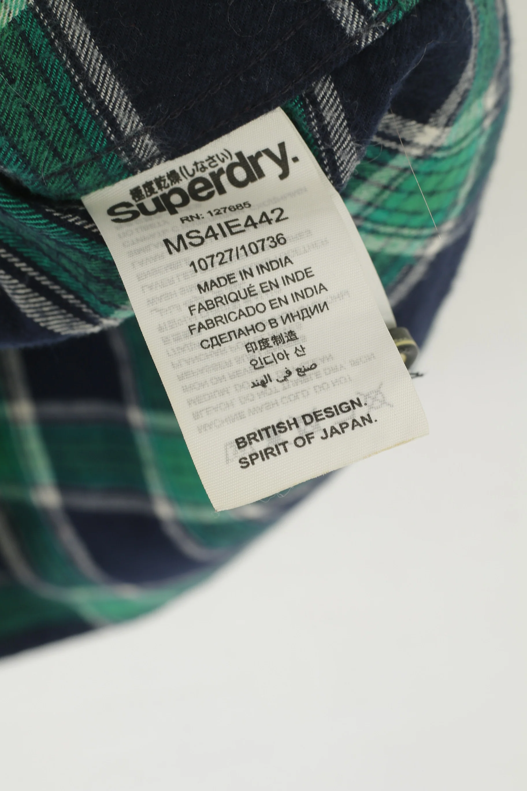 Superdry Men M (S) Casual Shirt Green Check Cotton Luberjack Twill Top - Image 4