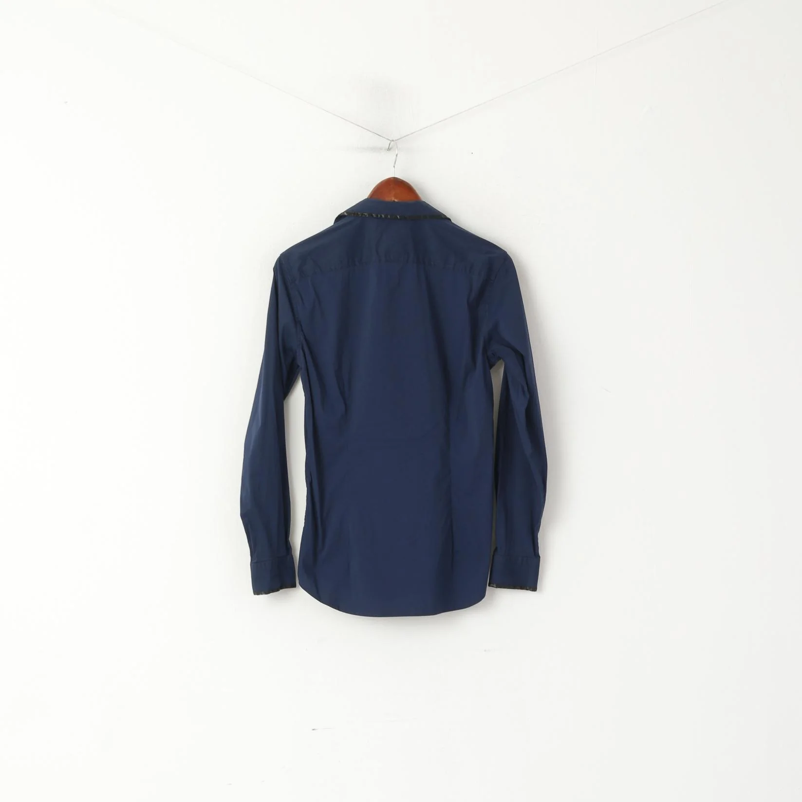 Diesel Industry Men S (XS) Casual Shirt Navy Cotton Nylon Slim Fit Stretch Top - Image 6