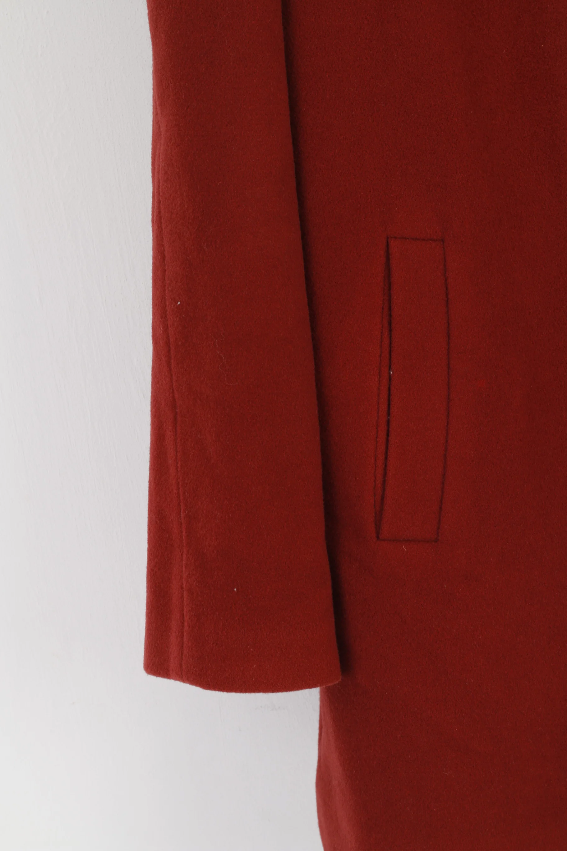 Cavaricci Women XL Coat Ginger Wool Cashmere Blend Hooded Single Breasted Top - Image 3