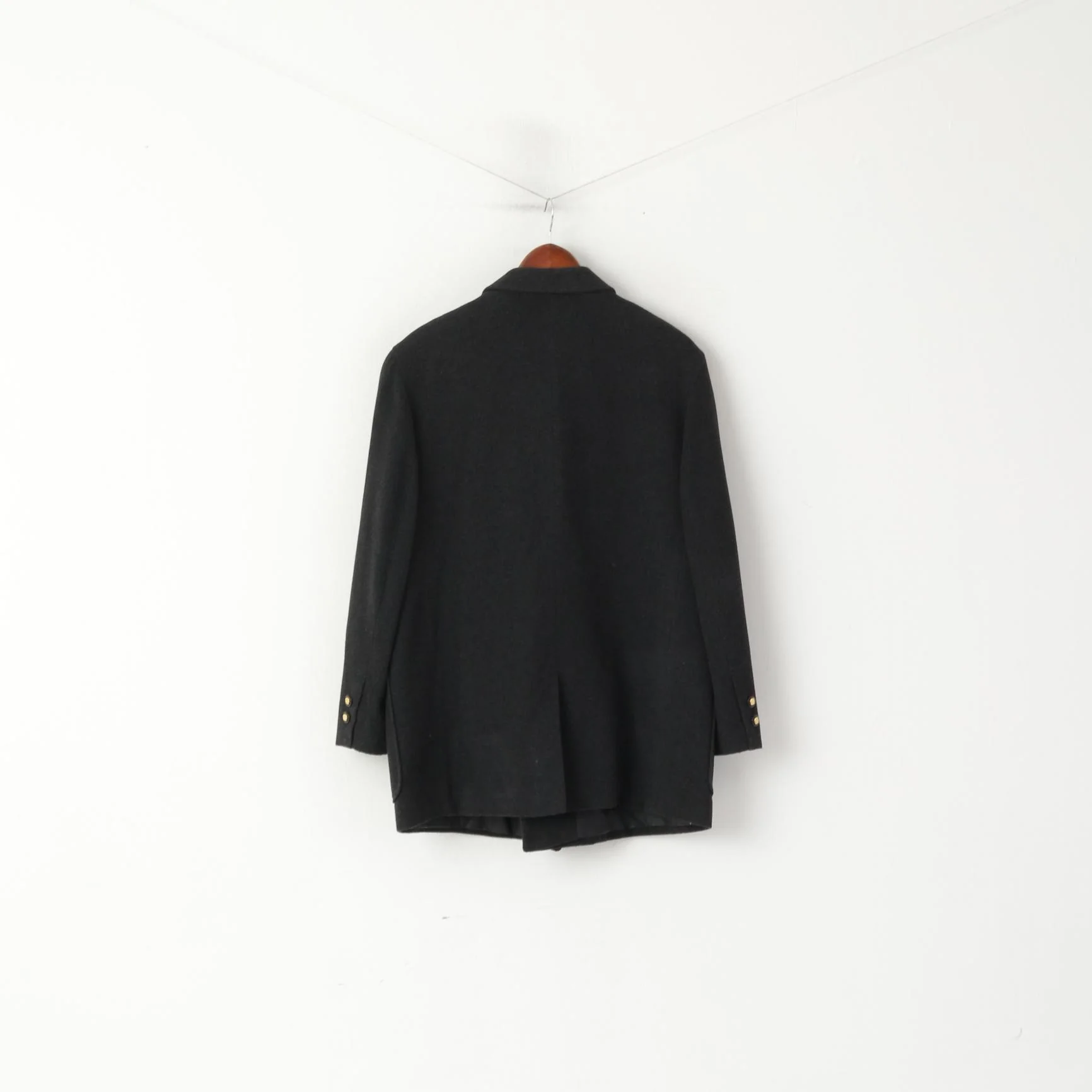 Vintage Women XXL Jacket Oversize Charcoal Wool Cashmere Double Breasted Top - Image 7