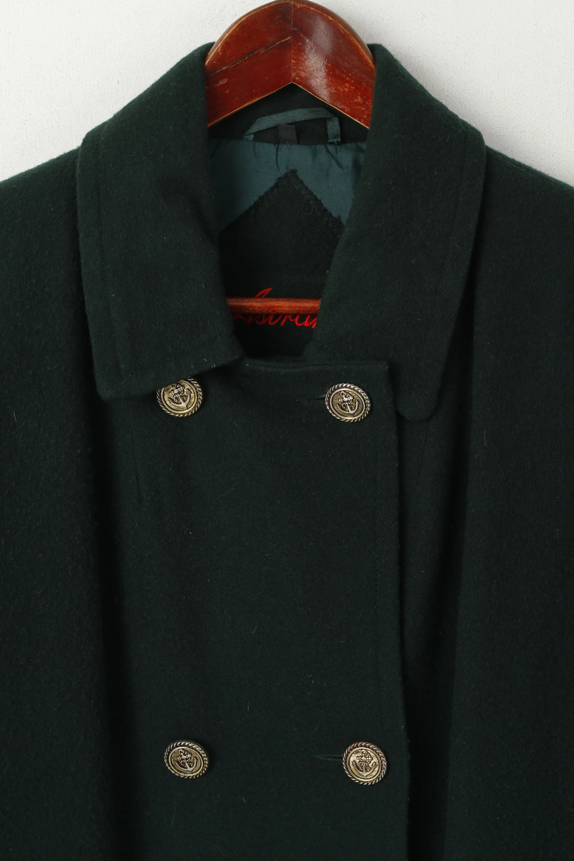 Astraka Women 16 XL Coat Green Wool Vintage Double Breasted Classic Jacket - Image 2