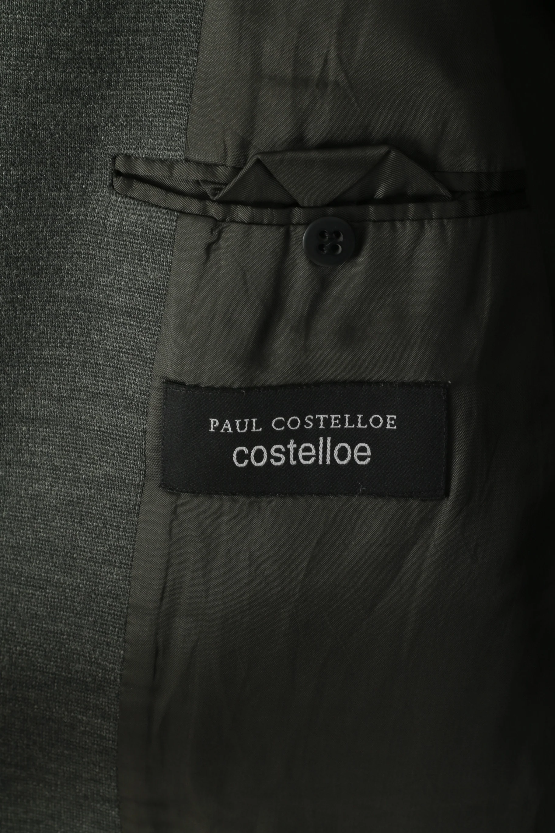 Paul Costelloe Men 42 52 Blazer Gray Wool Plain Classic Single Breasted Jacket - Image 4