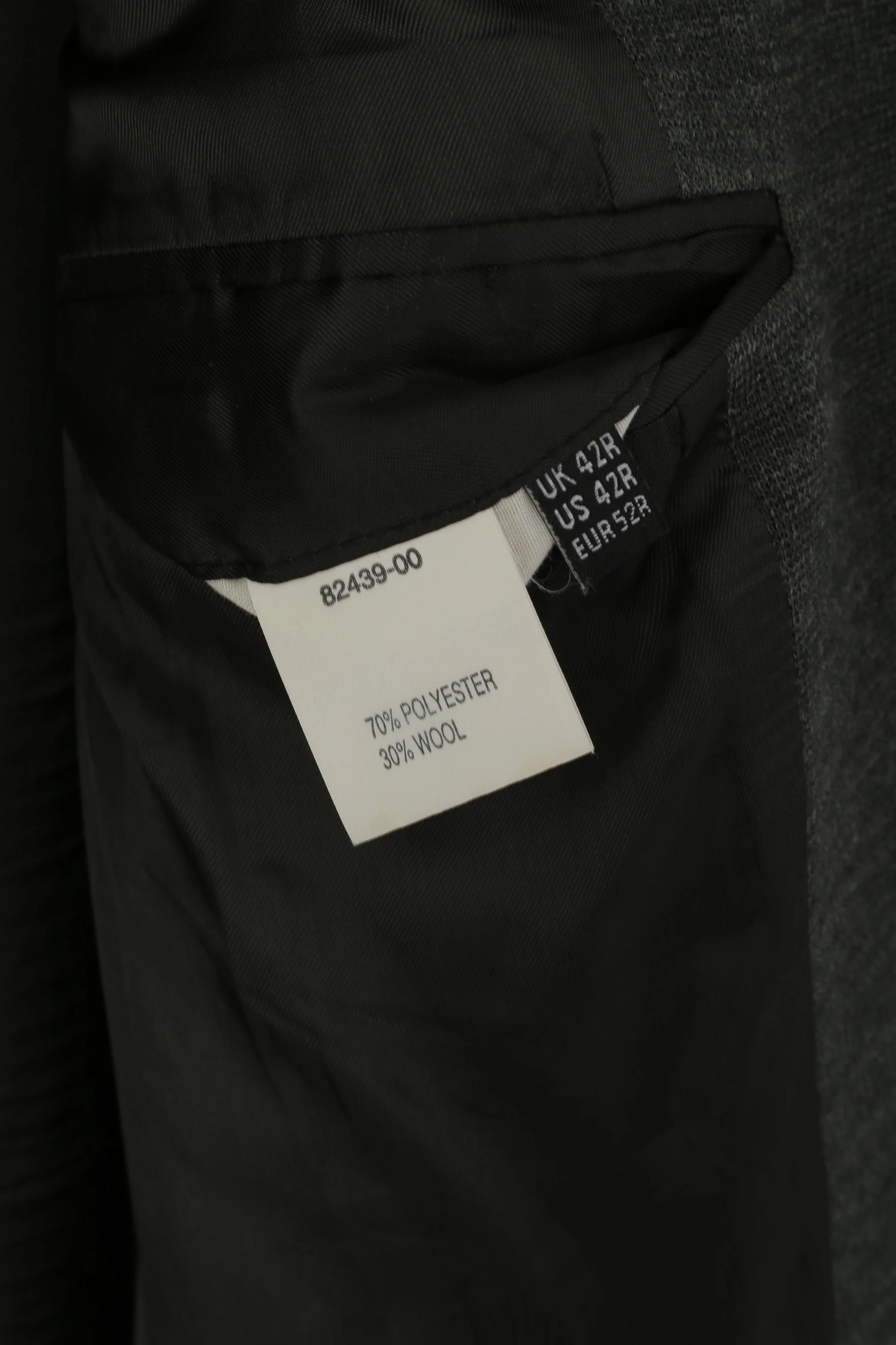 Paul Costelloe Men 42 52 Blazer Gray Wool Plain Classic Single Breasted Jacket - Image 5