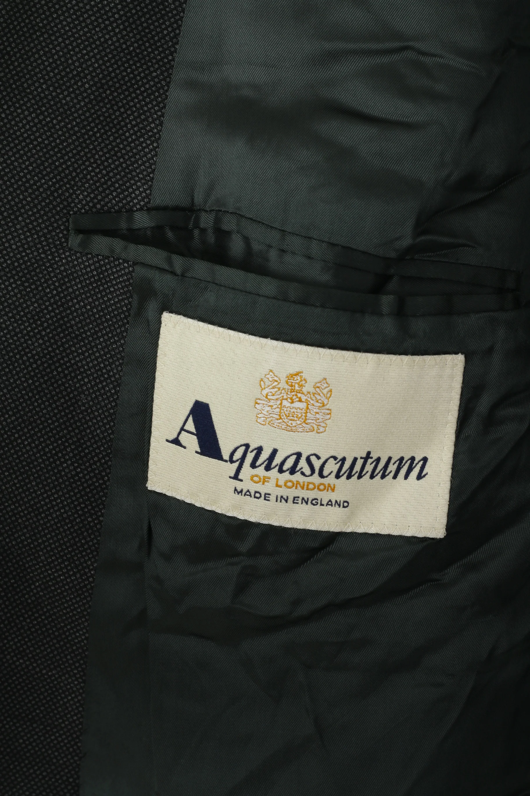 Aquascutum of London Men 44 Blazer Charcoal New Wool Double Breasted Jacket - Image 4