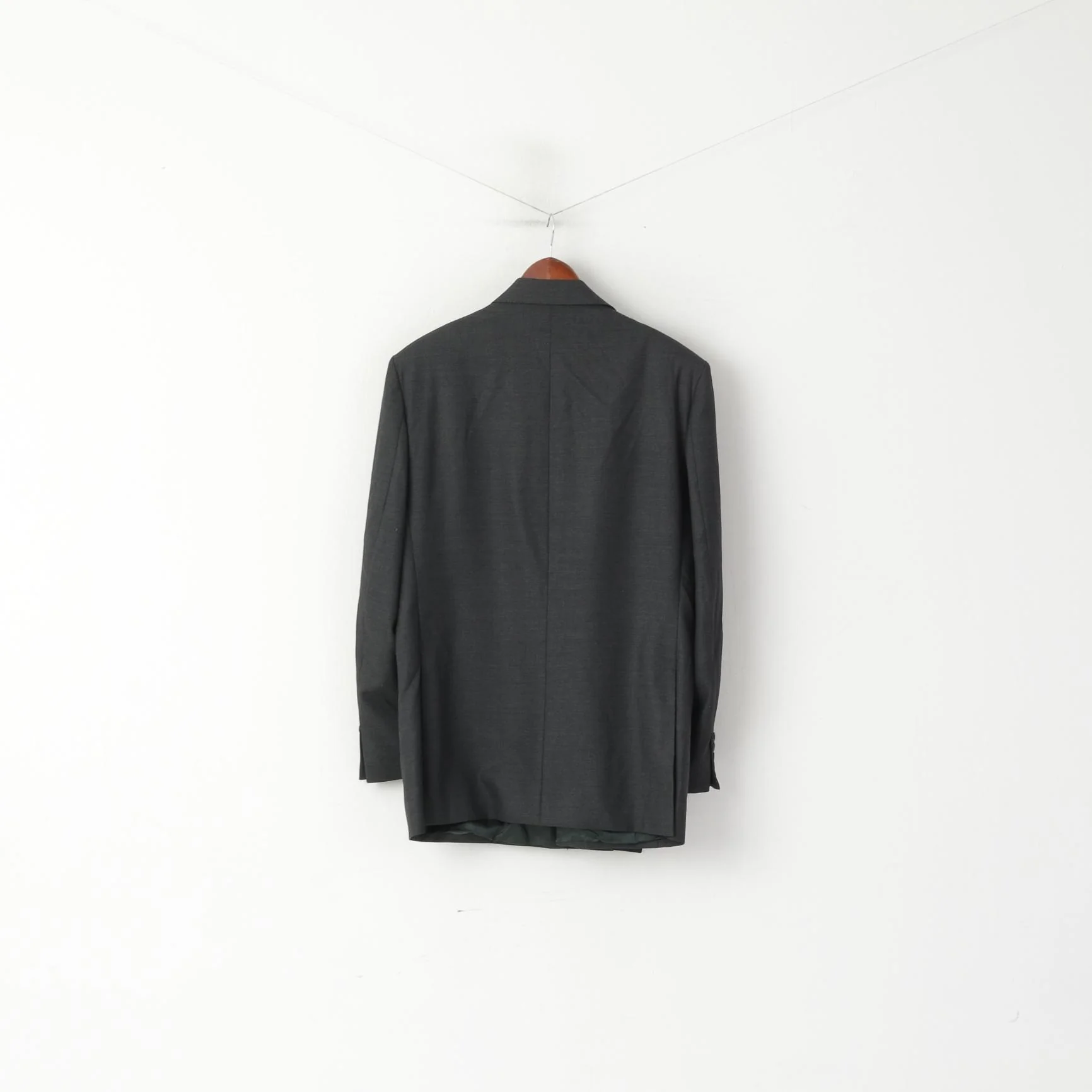 Aquascutum of London Men 44 Blazer Charcoal New Wool Double Breasted Jacket - Image 7