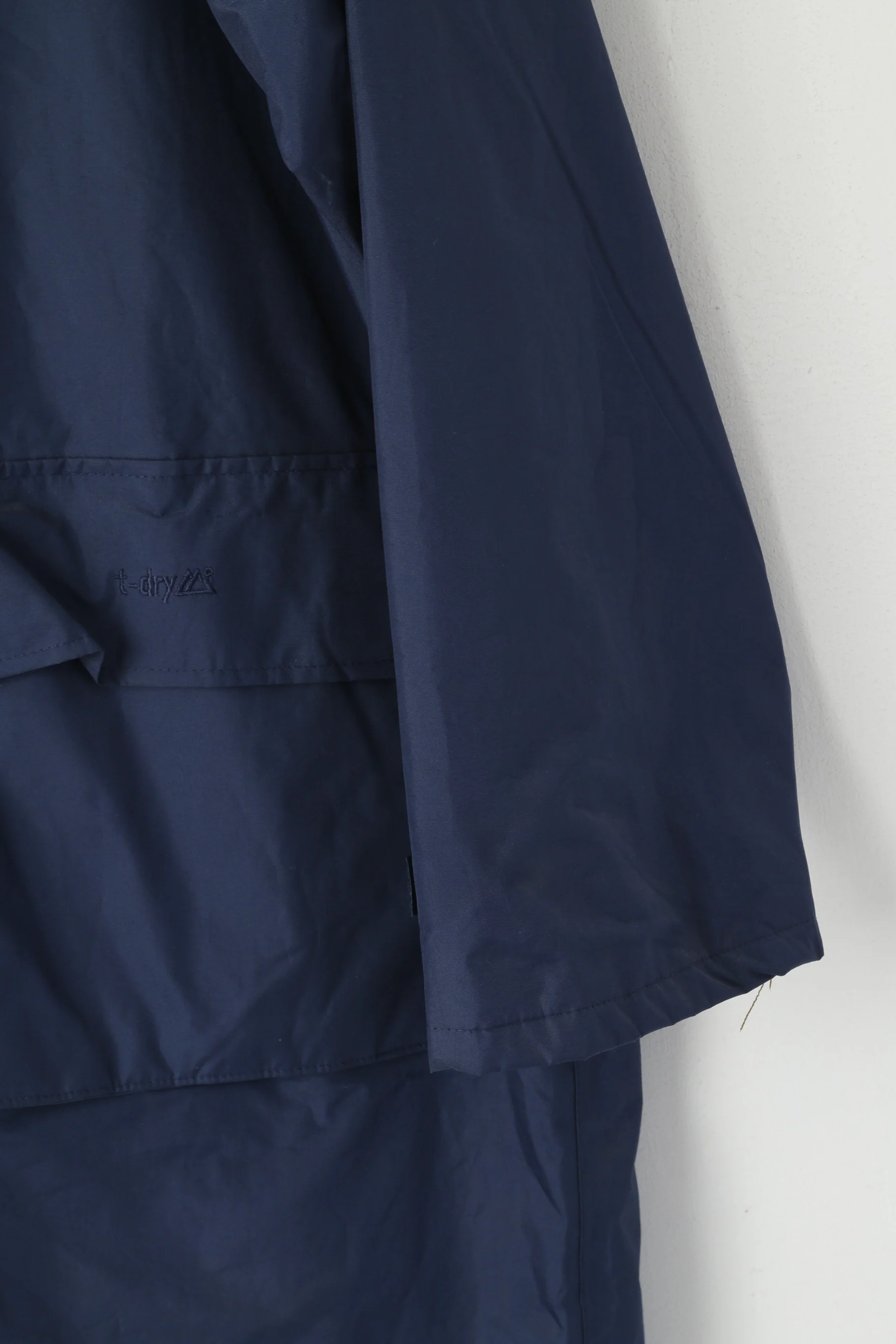 Target Dry Men XL Raincoat Navy Full Lenght Trench Mac Full Zipper Coat - Image 3