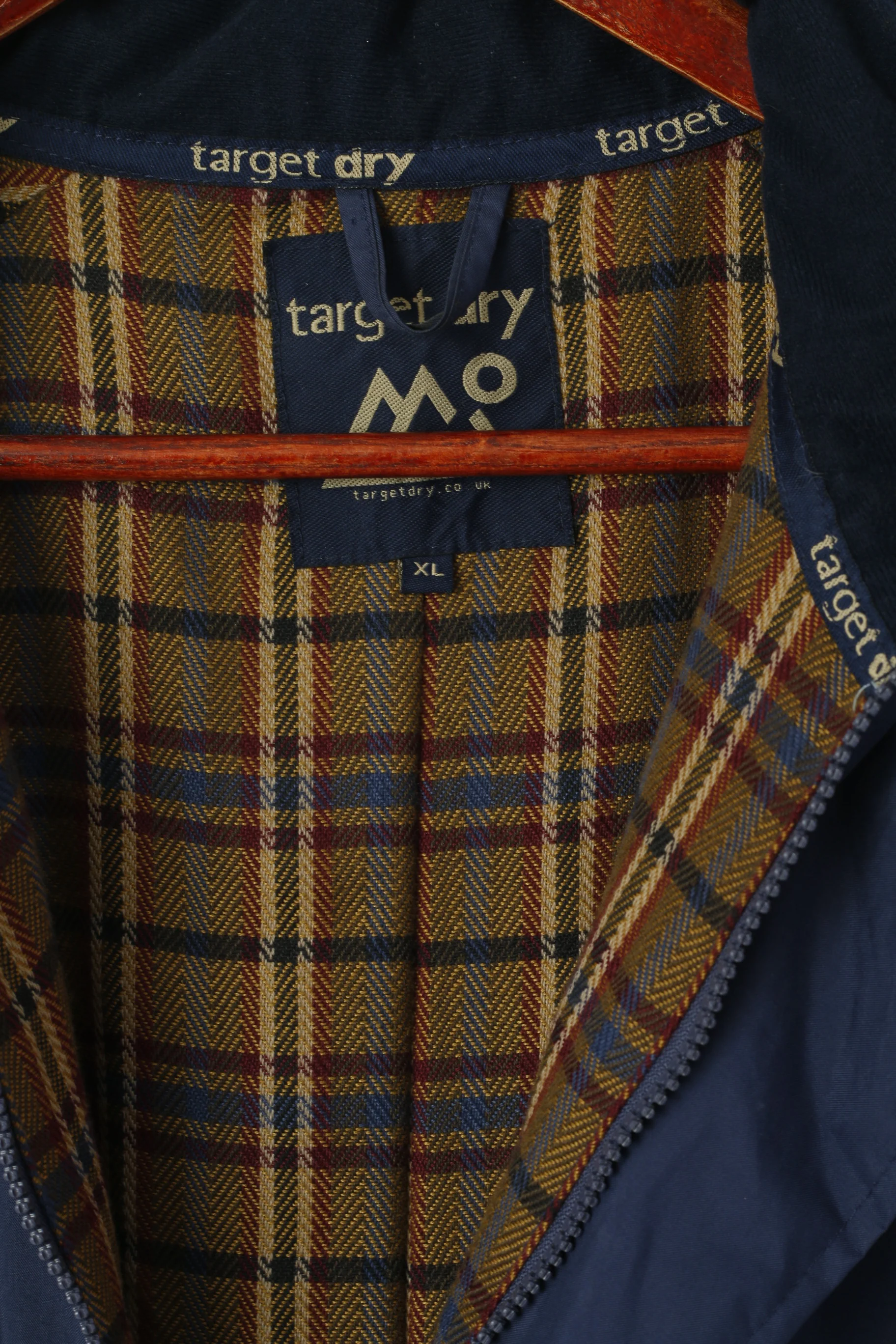 Target Dry Men XL Raincoat Navy Full Lenght Trench Mac Full Zipper Coat - Image 4