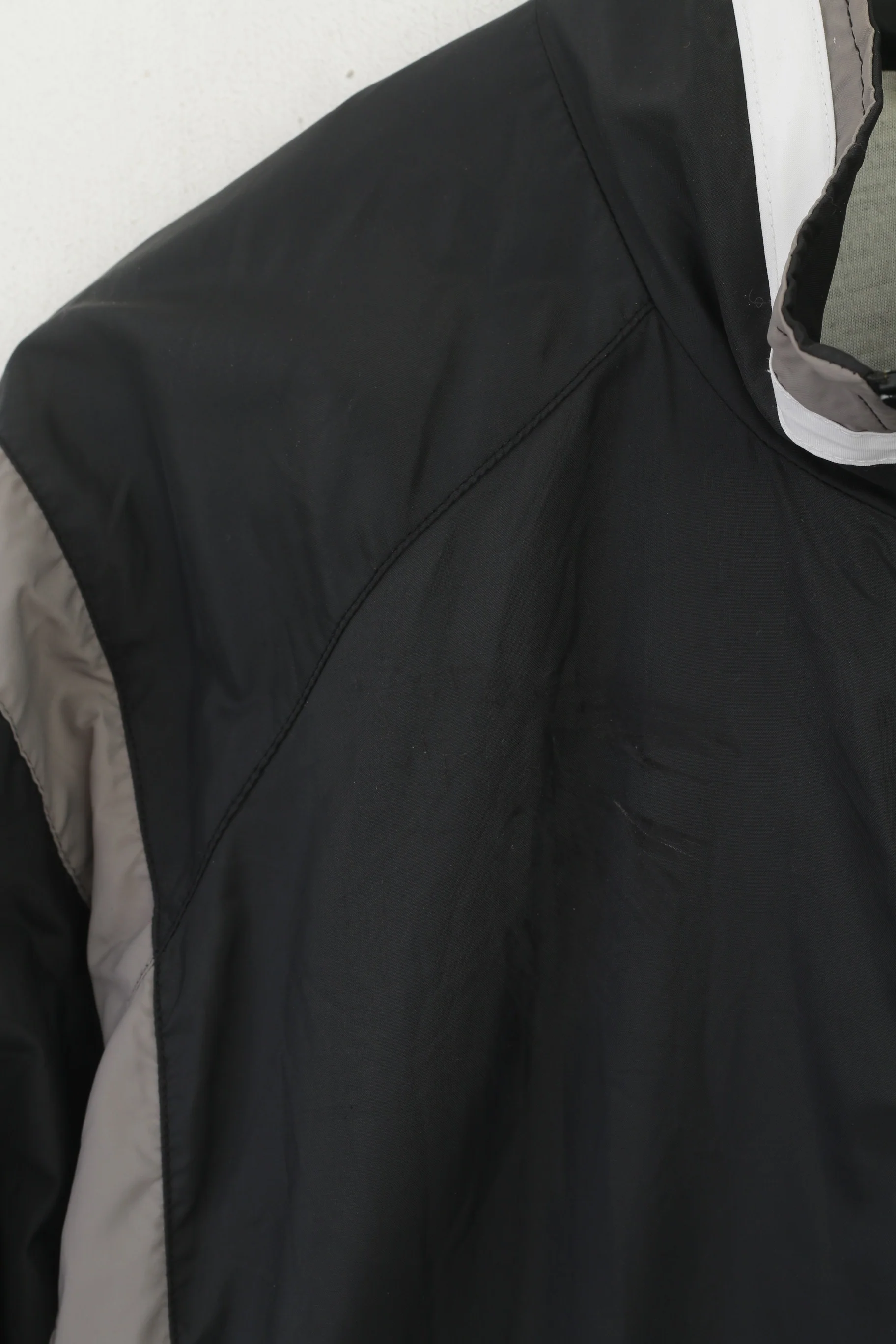 Adidas Men L 186 Jacket Black Vintage Nylon Bomber '00 Full Zipper Track Top - Image 4